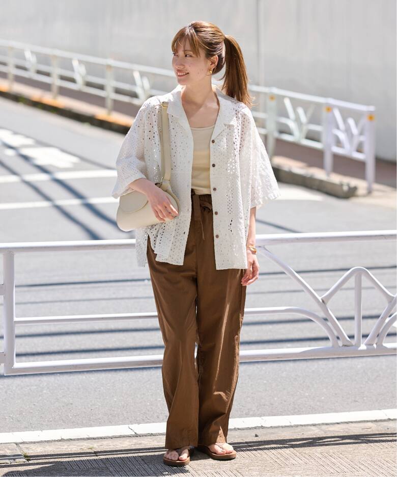 ≪WEB限定追加≫カットワーク刺繍半袖シャツ（シャツ／ブラウス 