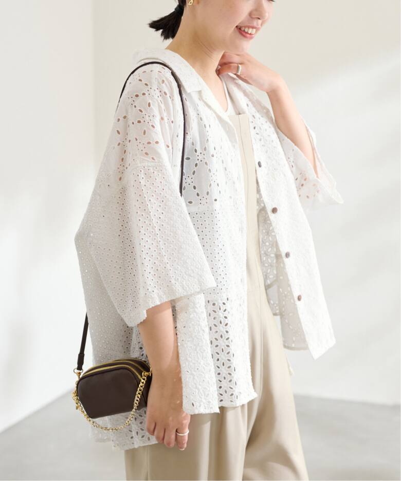 ≪WEB限定追加≫カットワーク刺繍半袖シャツ（シャツ／ブラウス 