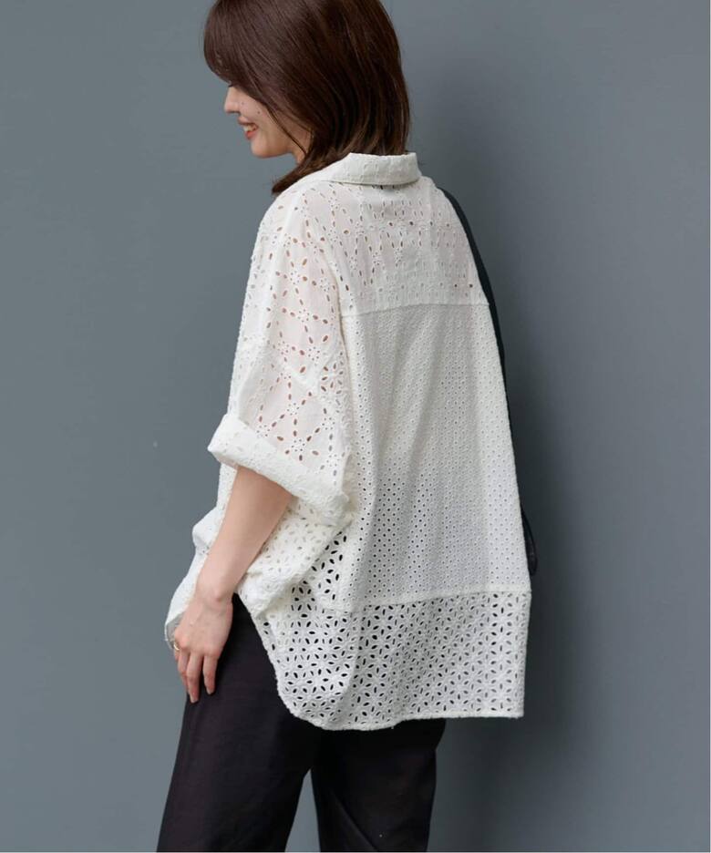 ≪WEB限定追加≫カットワーク刺繍半袖シャツ（シャツ／ブラウス 