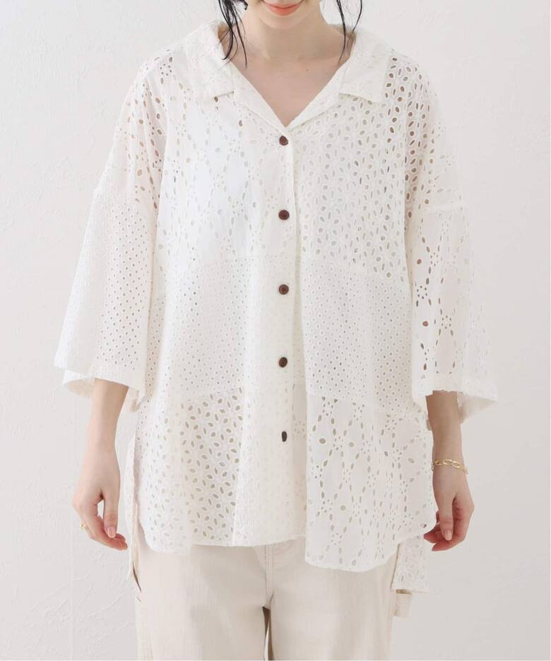 ≪WEB限定追加≫カットワーク刺繍半袖シャツ（シャツ／ブラウス 