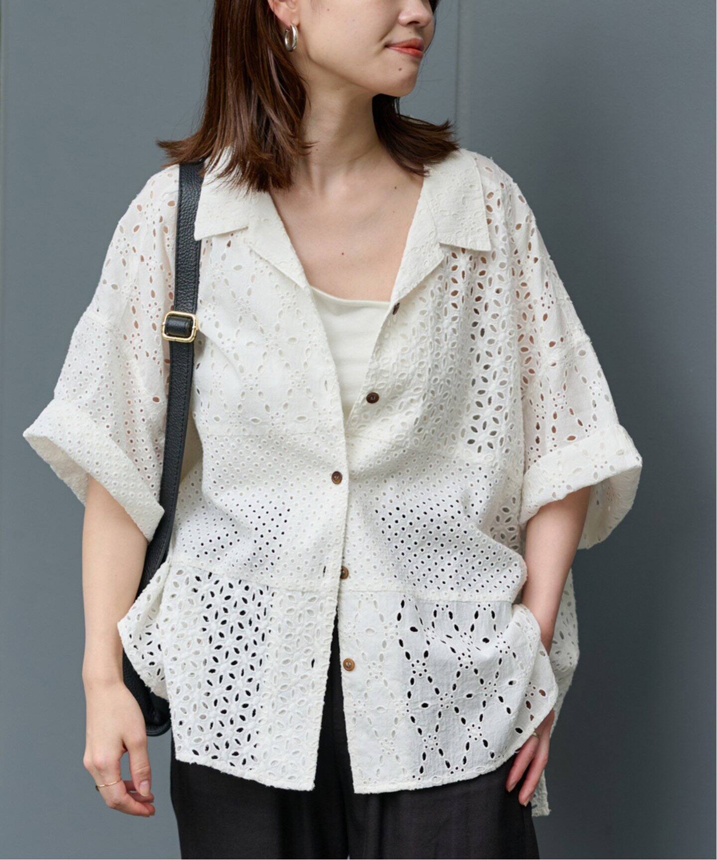 ≪追加≫カットワーク刺繍半袖シャツ2（シャツ／ブラウス）｜FRAMeWORK  