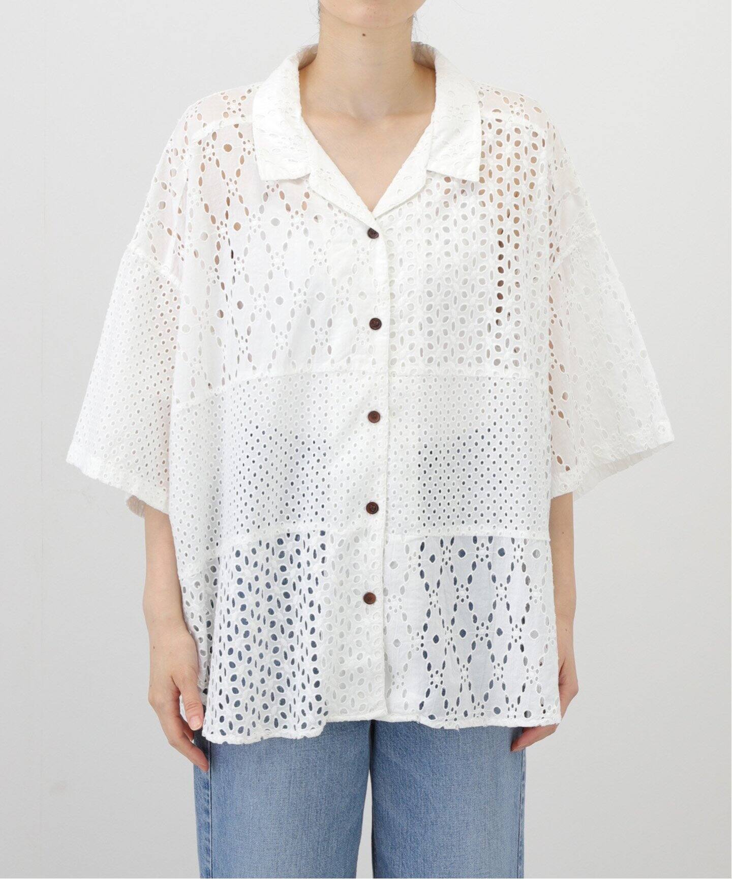 ≪追加≫カットワーク刺繍半袖シャツ2（シャツ／ブラウス）｜FRAMeWORK  