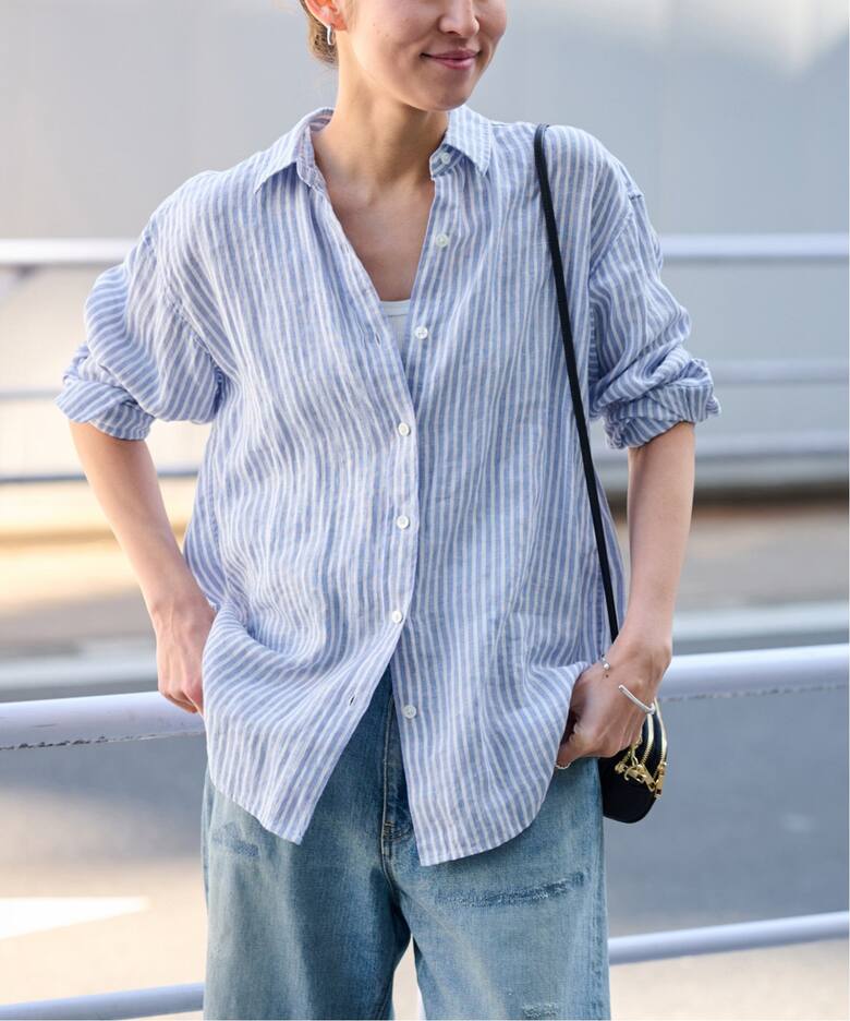 ≪追加≫フレンチリネンレギュラーカラーシャツ（シャツ／ブラウス 