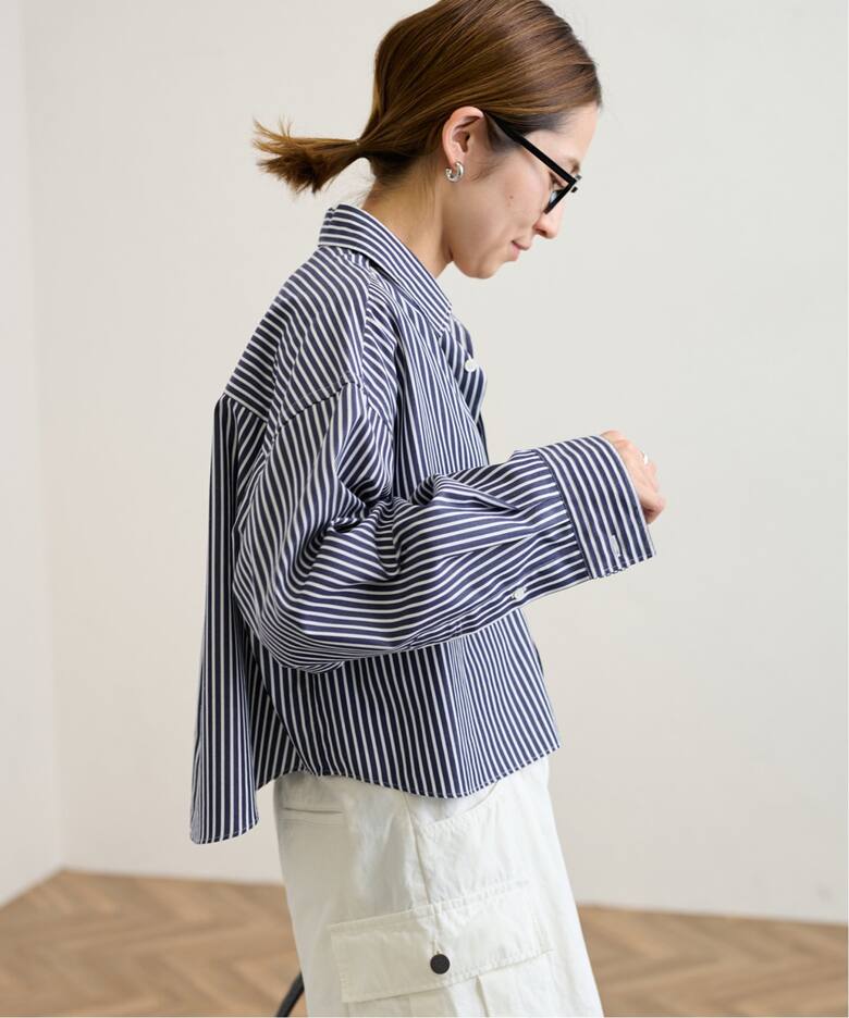 100/2ストライプショートシャツ（シャツ／ブラウス）｜FRAMeWORK 