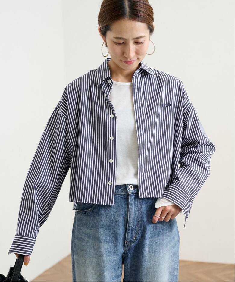 100/2ストライプショートシャツ（シャツ／ブラウス）｜FRAMeWORK 