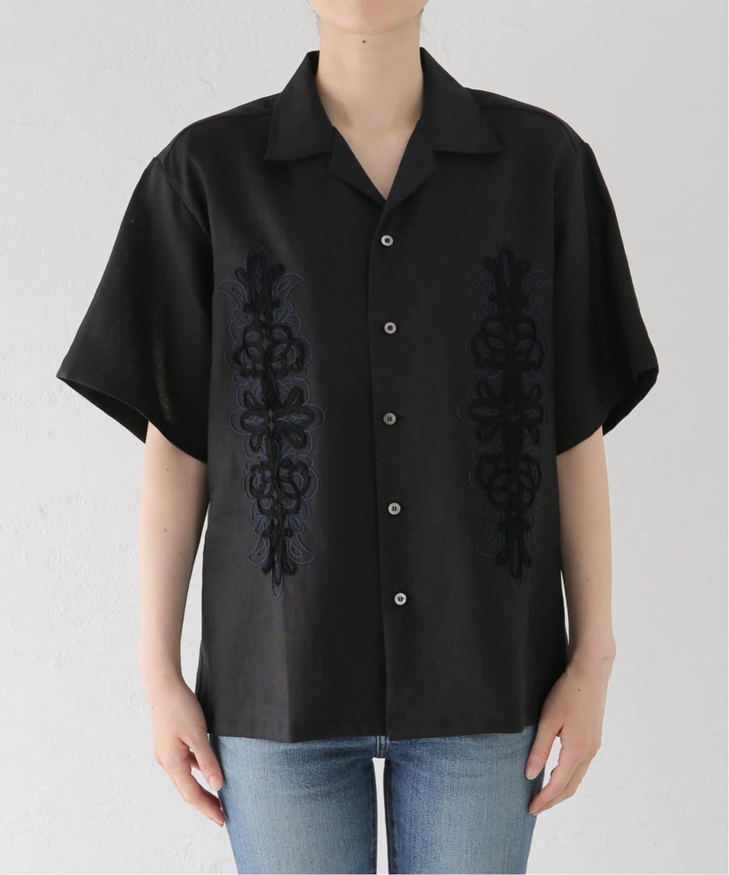 OFF THE CUFF COTTON TAPE EMB SHIRT（シャツ／ブラウス