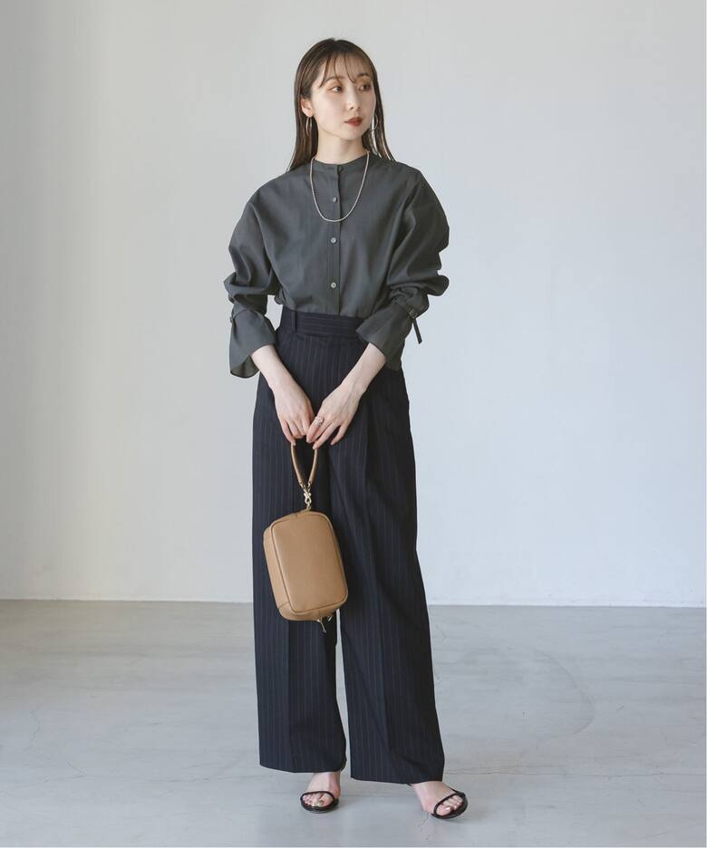 My Policy Shirt】ベルテッドスリーブバンドカラーシャツ（シャツ