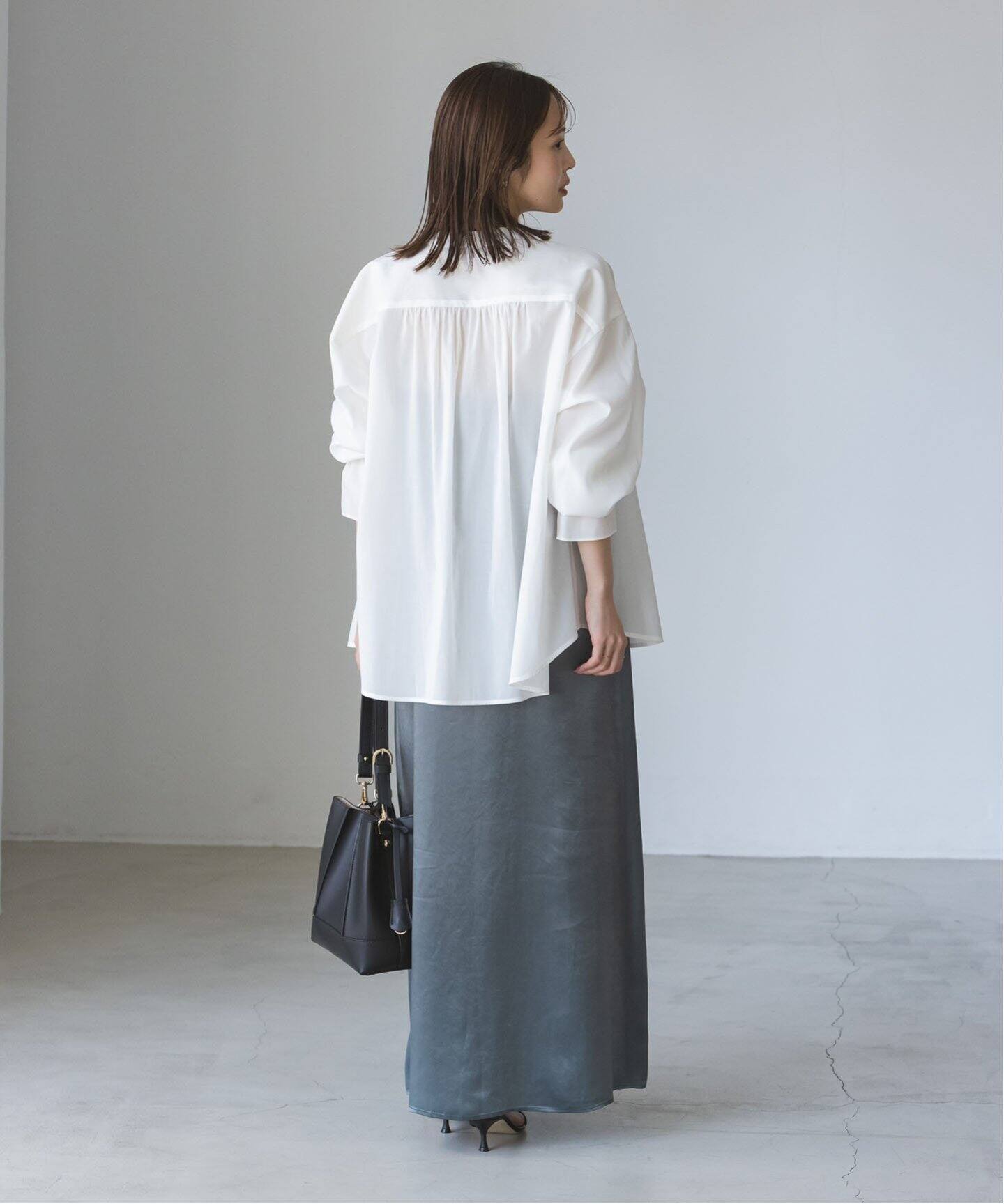 My Policy Shirt】ベルテッドスリーブバンドカラーシャツ（シャツ 