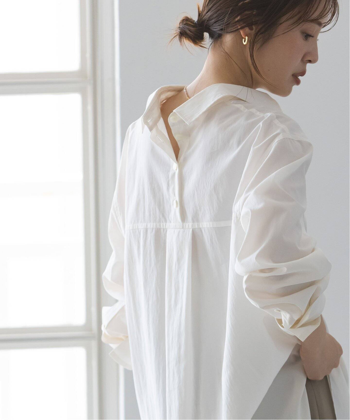My Policy Shirt】バックボタンレギュラーオーバーシャツ（シャツ 