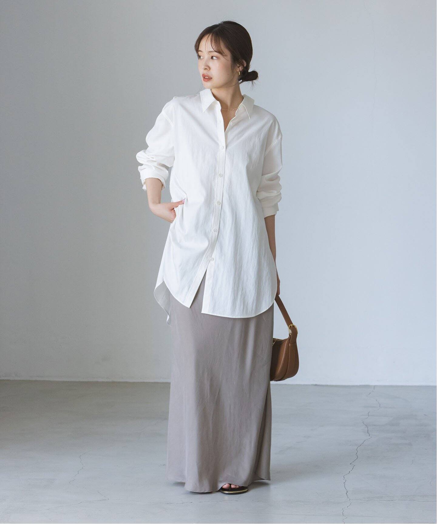 My Policy Shirt】バックボタンレギュラーオーバーシャツ（シャツ 