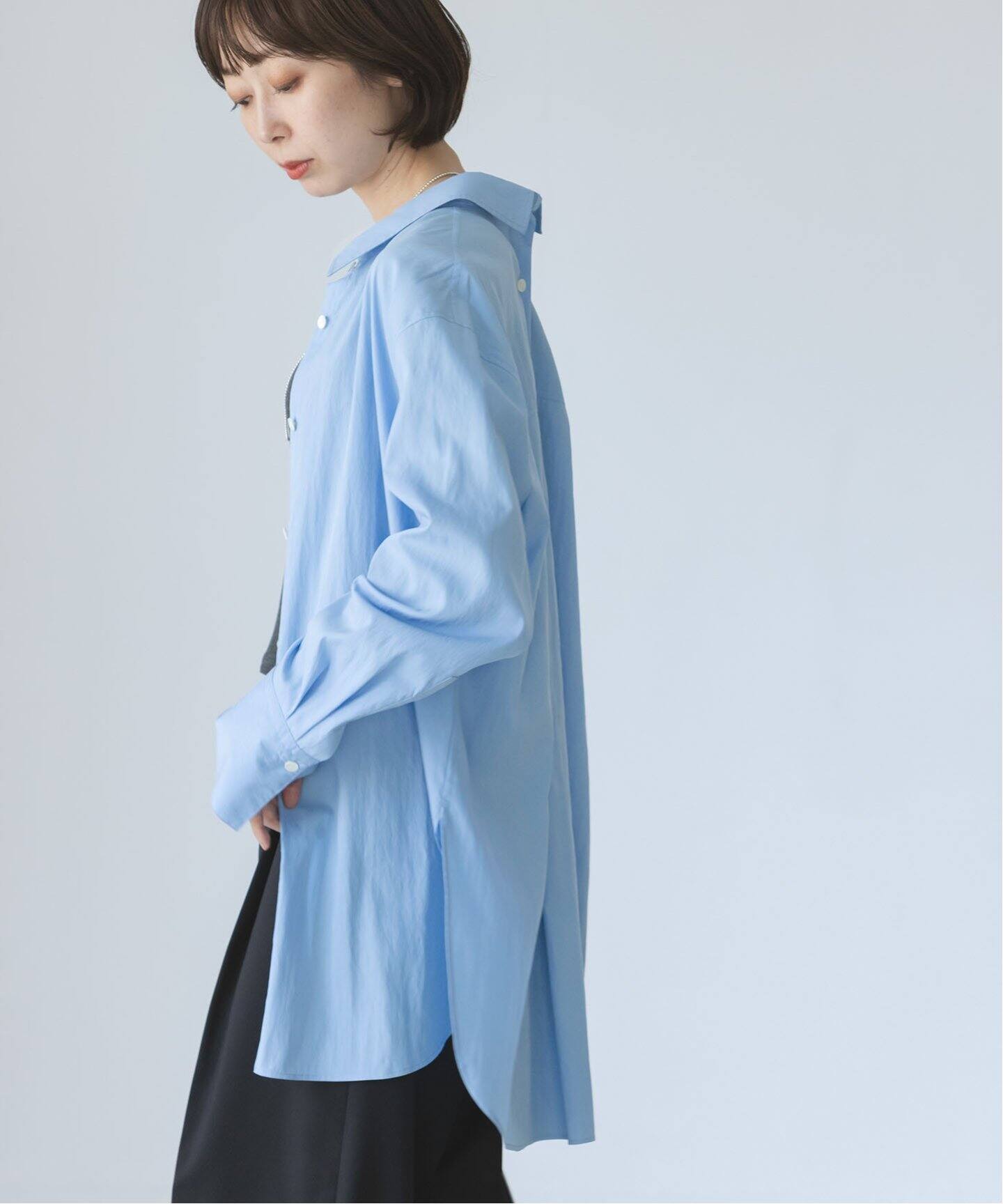My Policy Shirt】バックボタンレギュラーオーバーシャツ（シャツ 