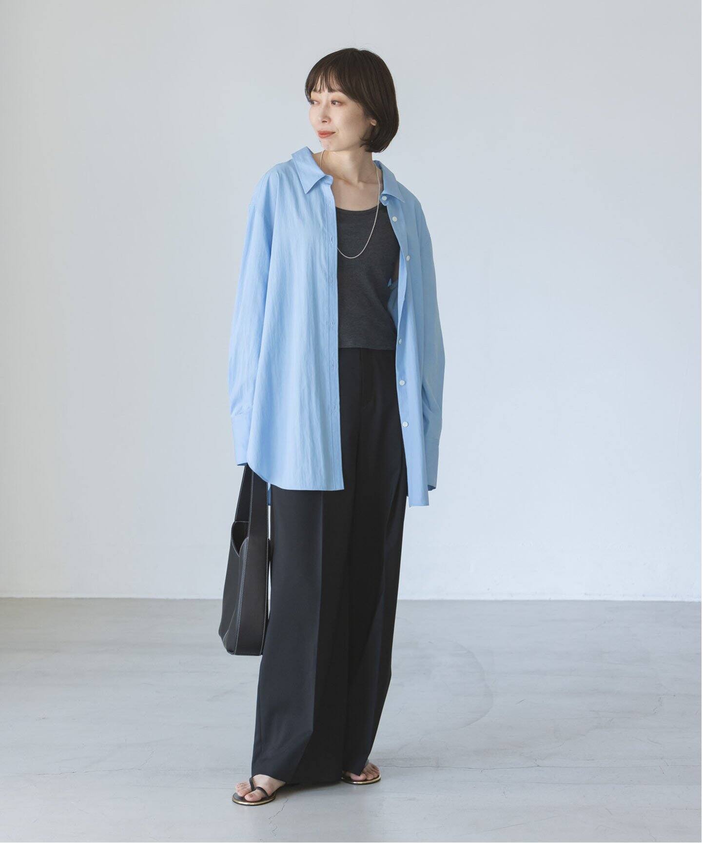 My Policy Shirt】バックボタンレギュラーオーバーシャツ（シャツ 
