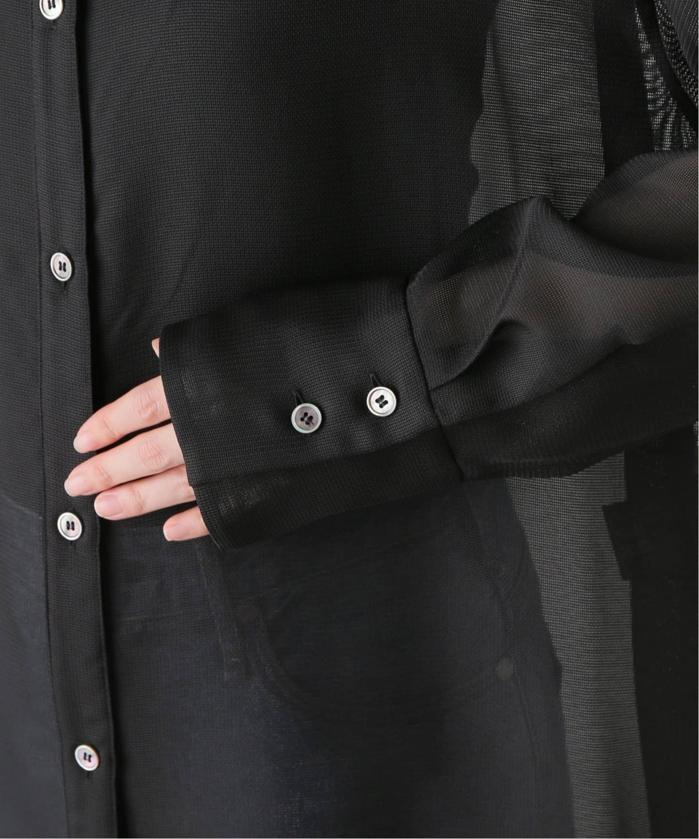 値下げNOBLE ELENI/エルニ メッシュレギュラーワイドシャツ