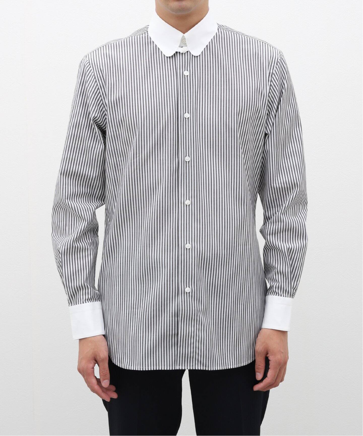 D.ラウンドタブ クレリックシャツ ストライプ（シャツ／ブラウス