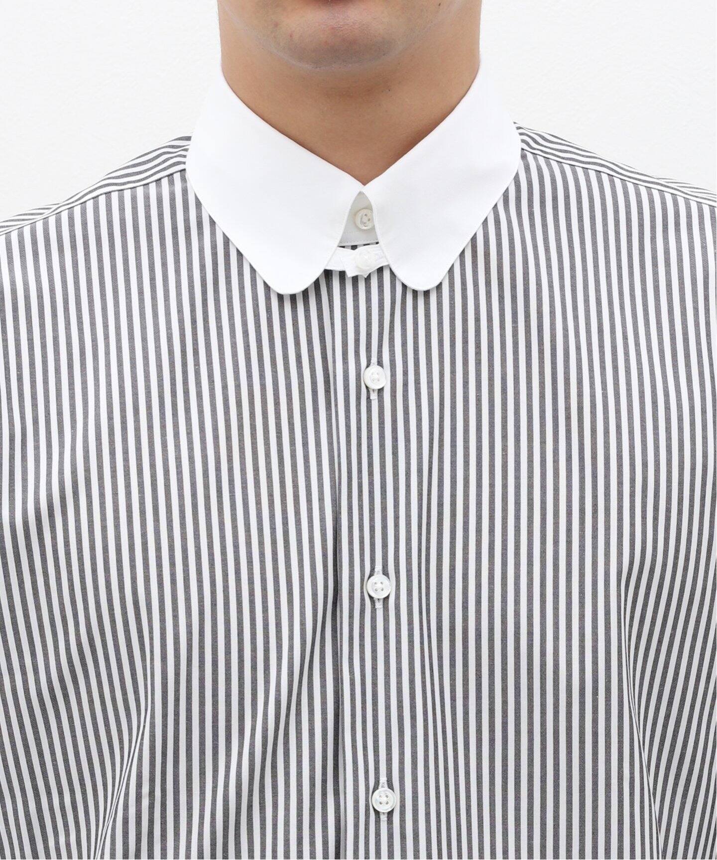 D.ラウンドタブ クレリックシャツ ストライプ（シャツ／ブラウス