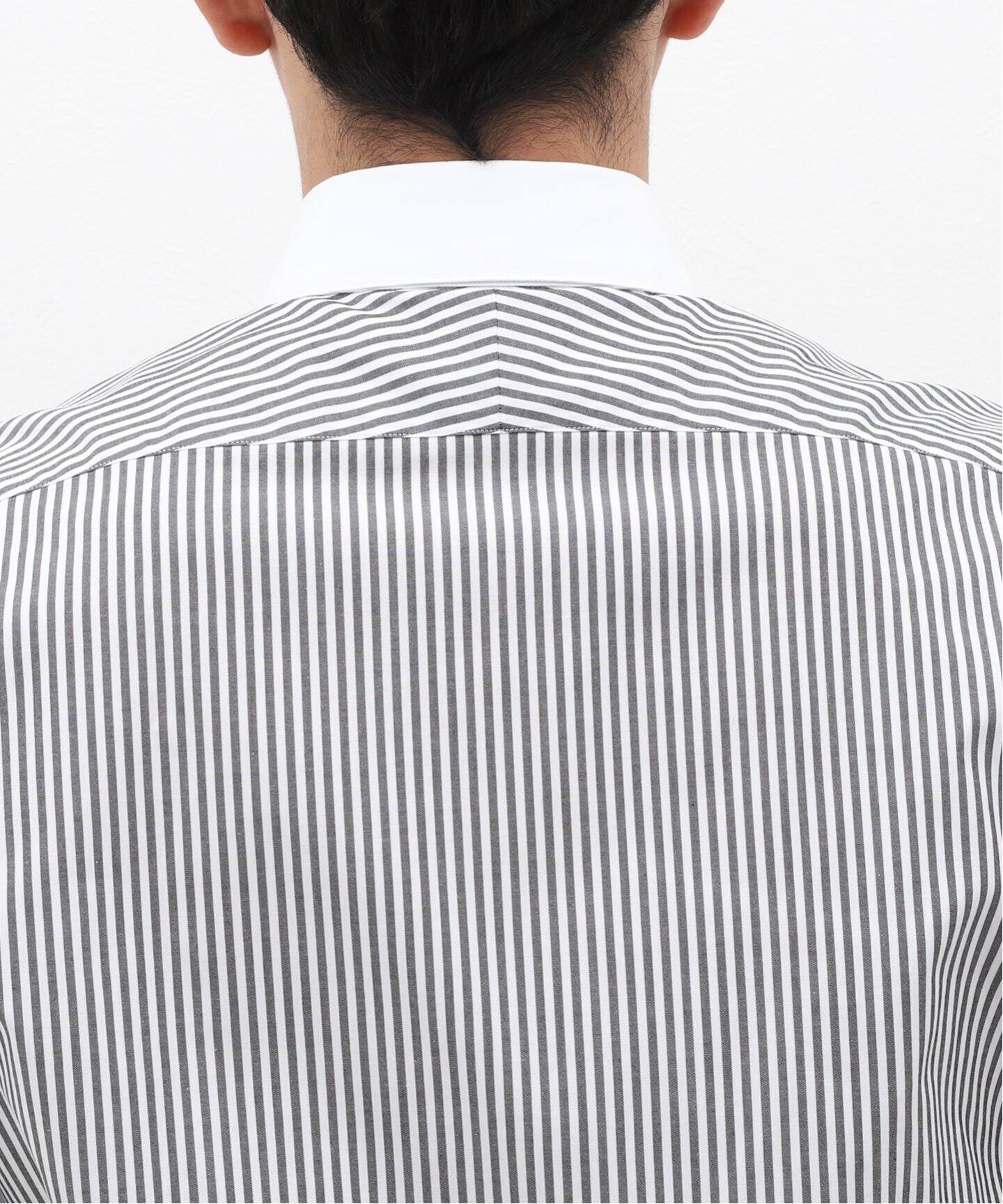 D.ラウンドタブ クレリックシャツ ストライプ（シャツ／ブラウス