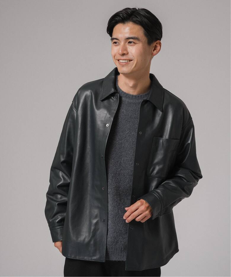 ラムレザーライダース alvana レザーシャツ ARMA レザーシャツ アウター SHIRAZ 新品 メンズ 50