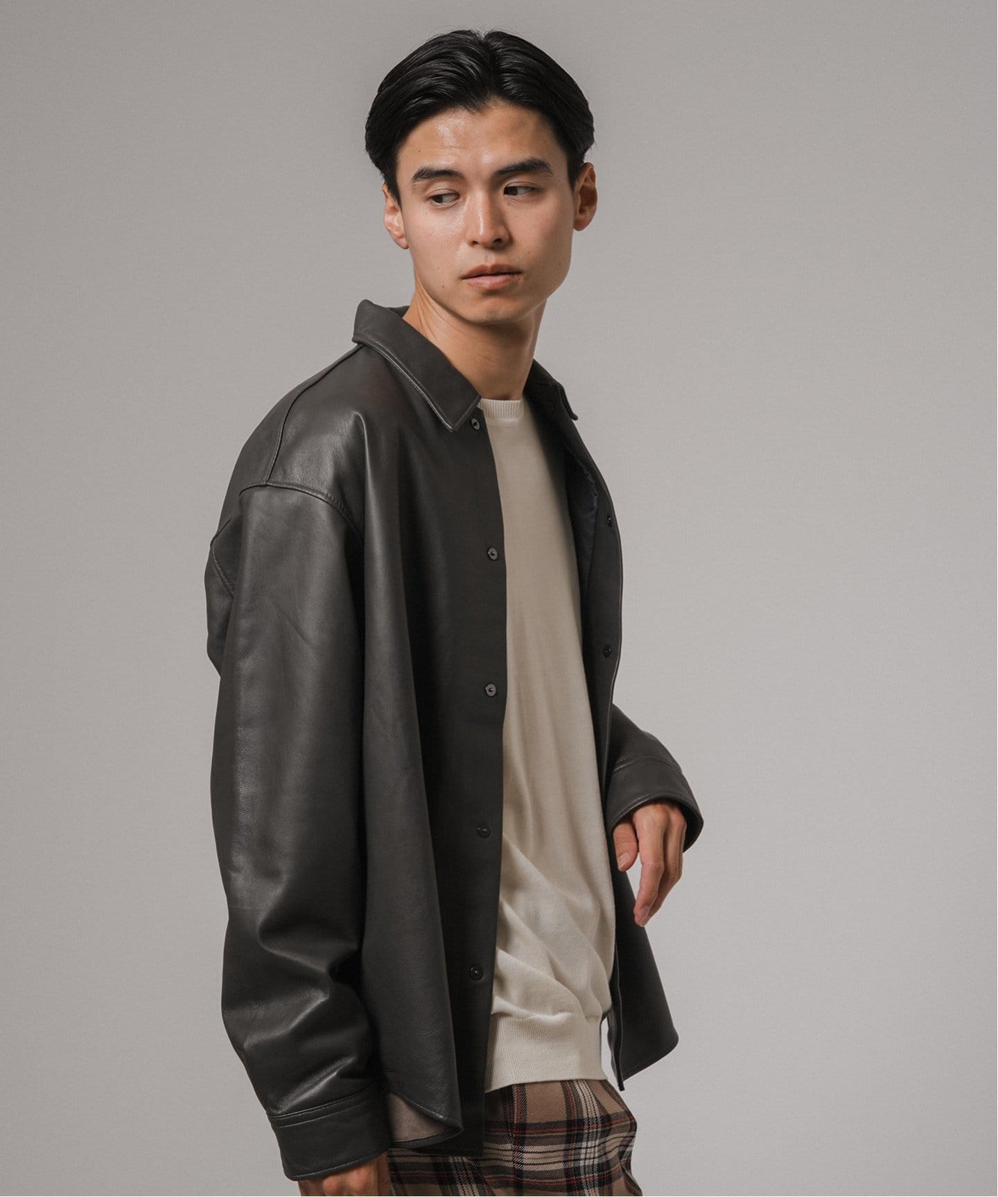 ネイキッドラムレザー シャツ（レザージャケット）｜EDIFICE
