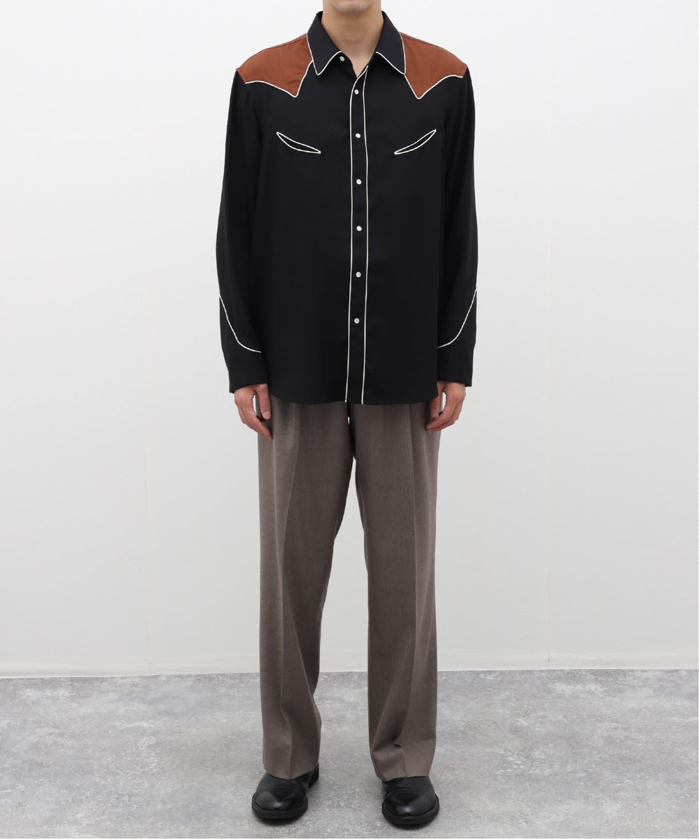 EDIFICE エディフィス ウールツイル ウエスタンシャツ　メンズ ウールツイル ウエスタンシャツ（シャツ／ブラウス）｜EDIFICE