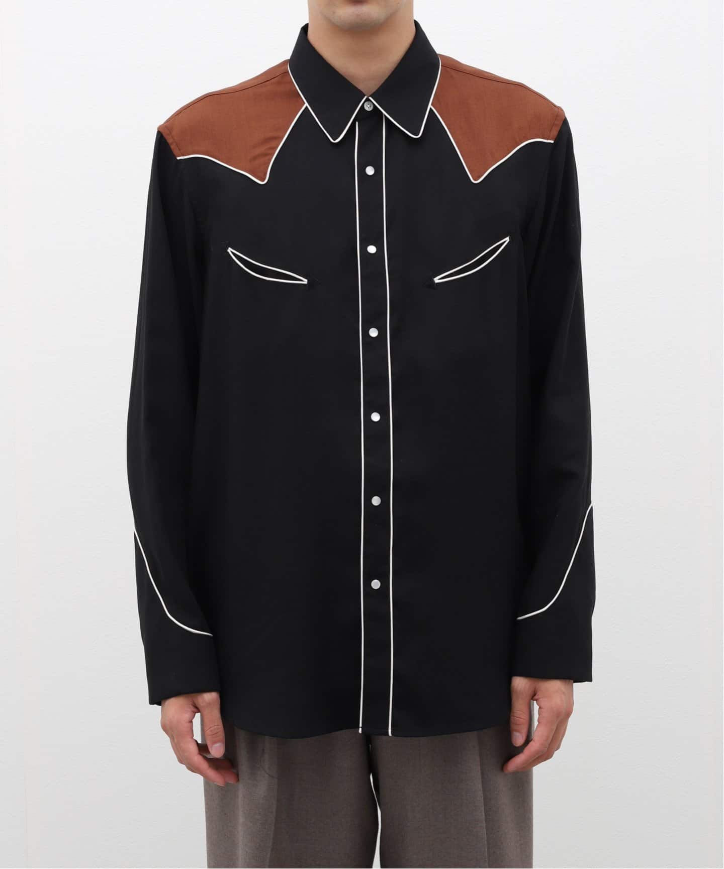 EDIFICE エディフィス ウールツイル ウエスタンシャツ　メンズ ウールツイル ウエスタンシャツ（シャツ／ブラウス）｜EDIFICE