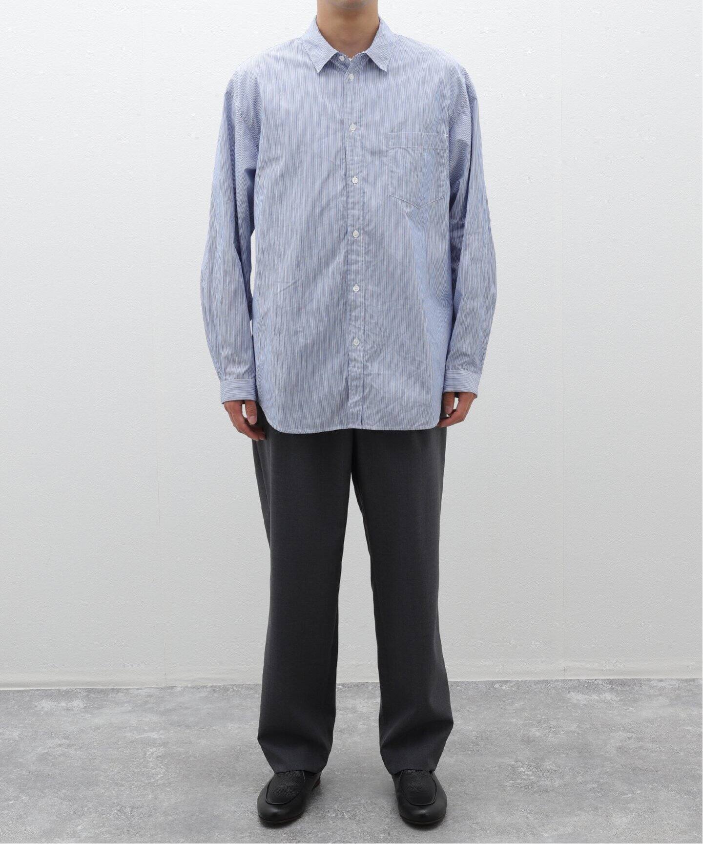 ATON (エイトン) GIZA STRIPE WASHED SHIRT BLAGCW1004（シャツ 