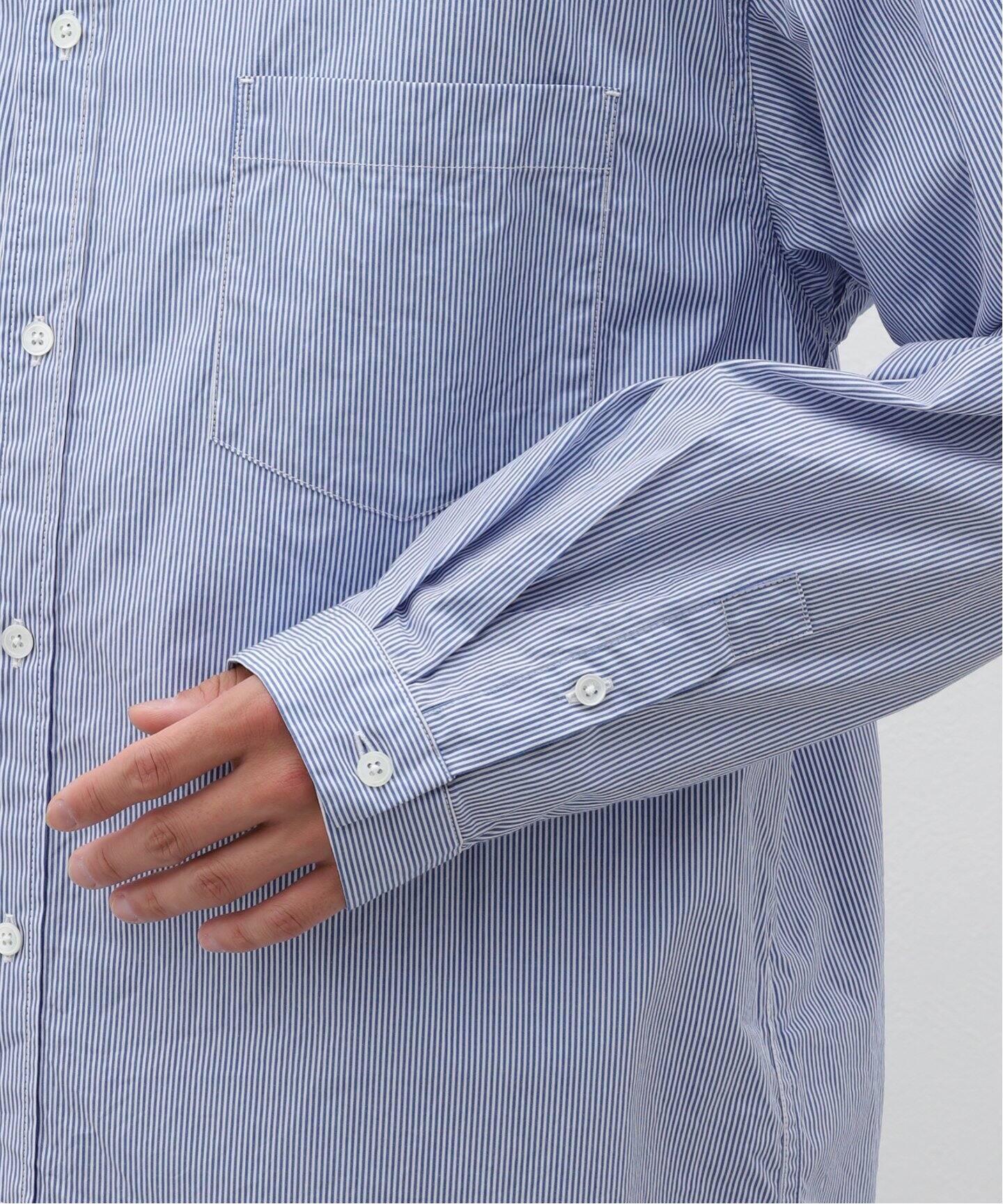 ATON (エイトン) GIZA STRIPE WASHED SHIRT BLAGCW1004（シャツ 