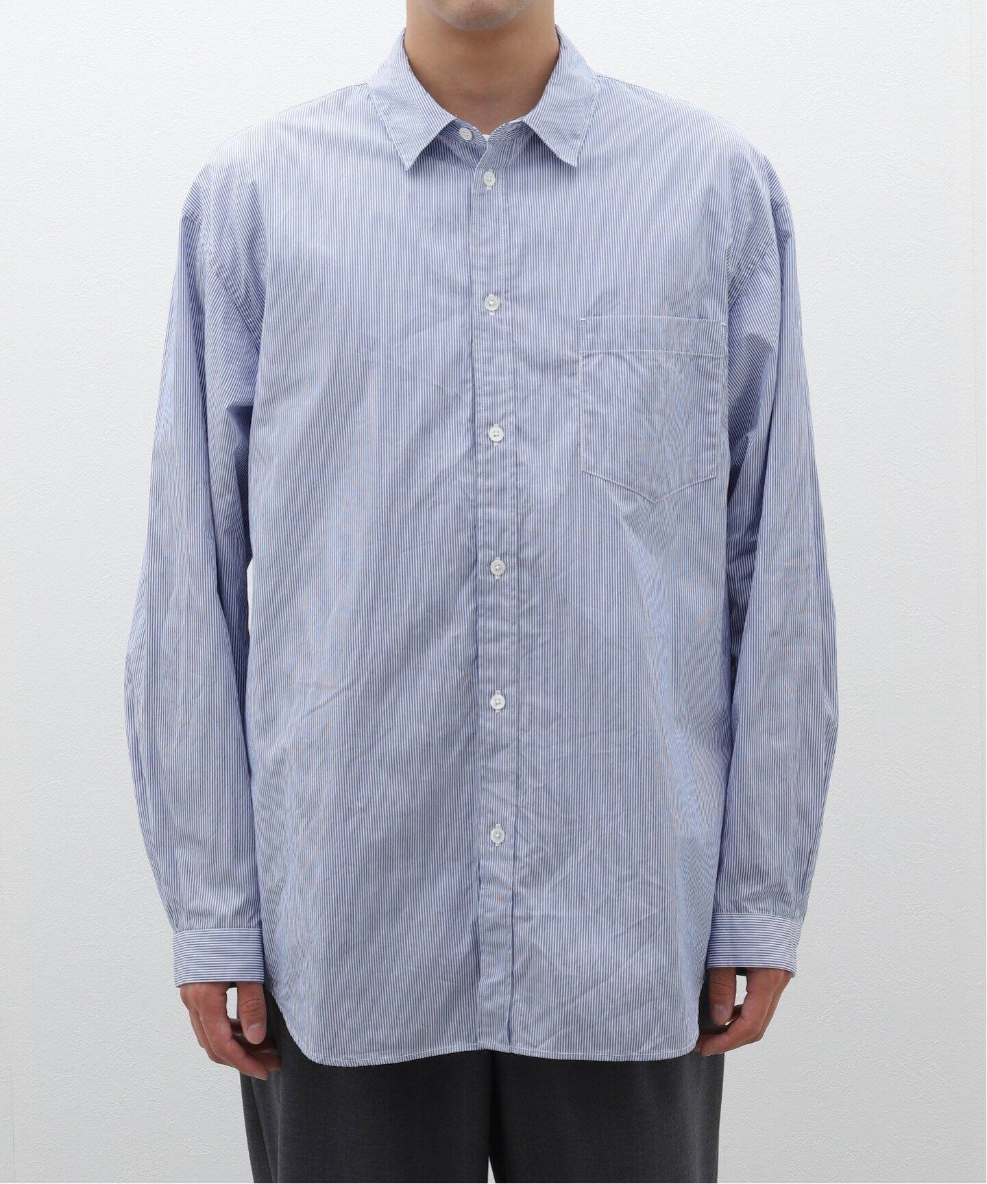 ATON (エイトン) GIZA STRIPE WASHED SHIRT BLAGCW1004（シャツ 