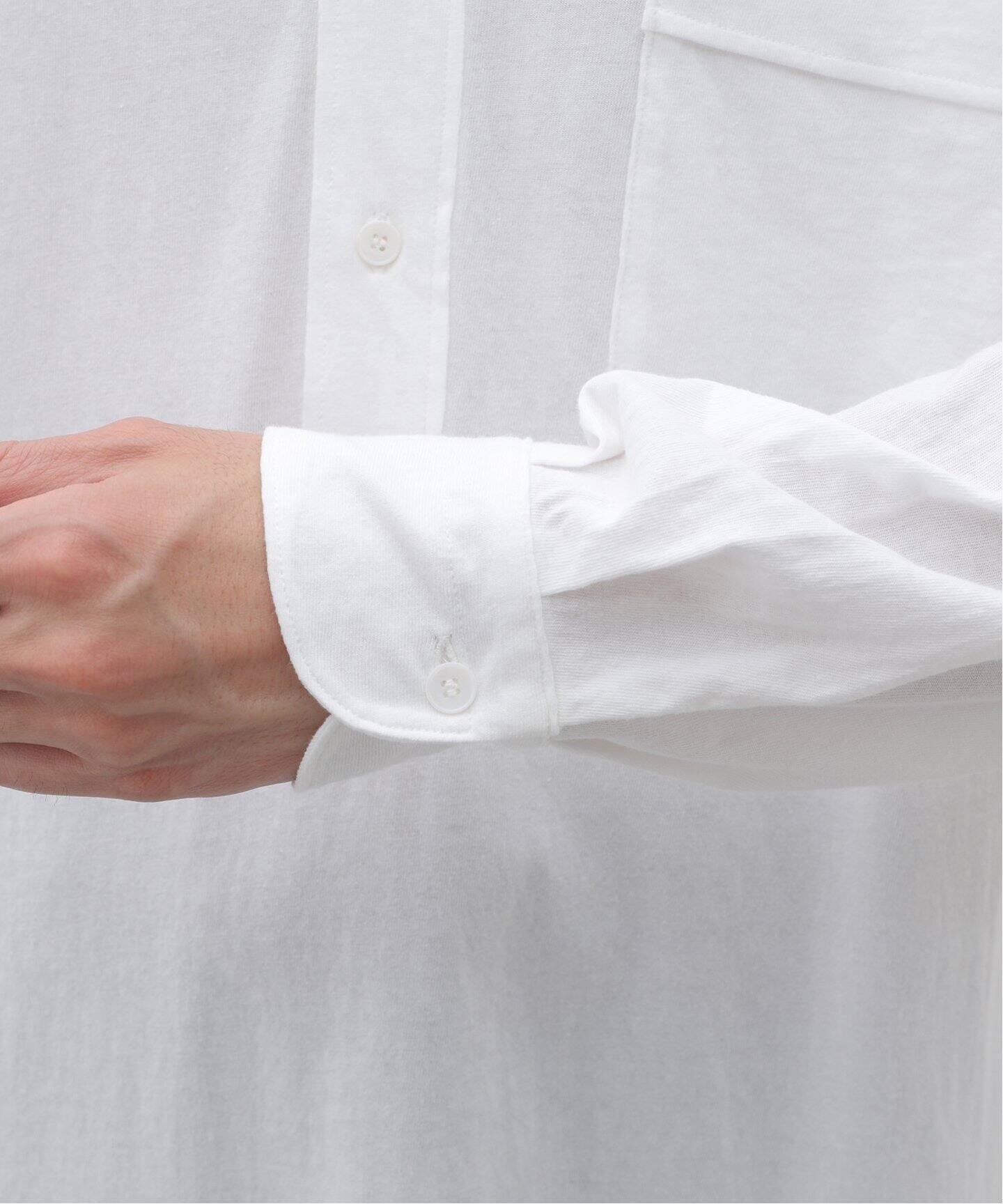 【AMU】COMOLI 24ssジャージ プルオーバーシャツ 白 1 COMOLI(コモリ)/コットンジャージプルオーバーシャツ-WHITE-(Z01