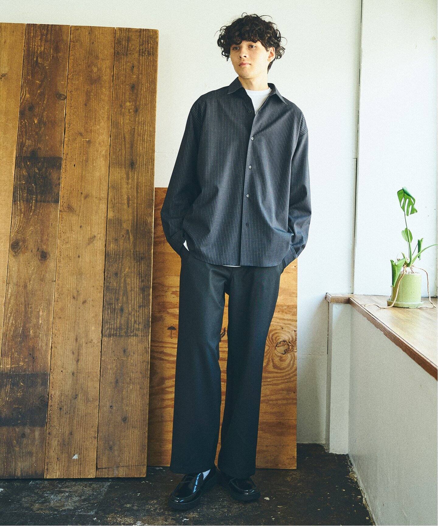 LE JAPON】 Akita Wool レギュラーシャツ（シャツ／ブラウス）｜417 