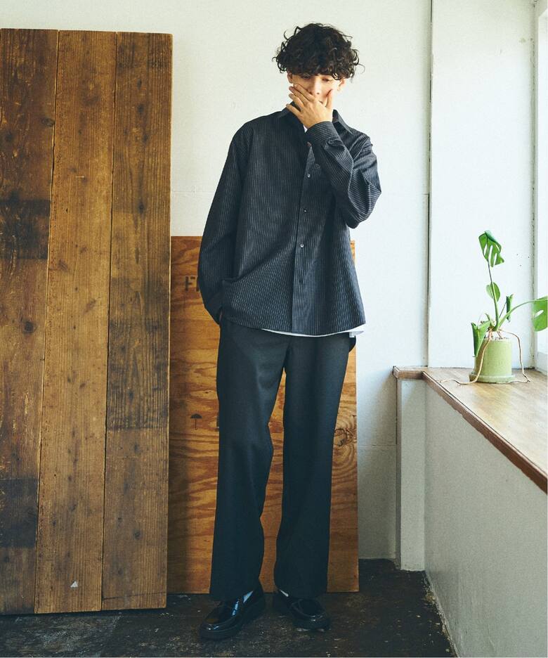 LE JAPON】 Akita Wool レギュラーシャツ（シャツ／ブラウス）｜417  