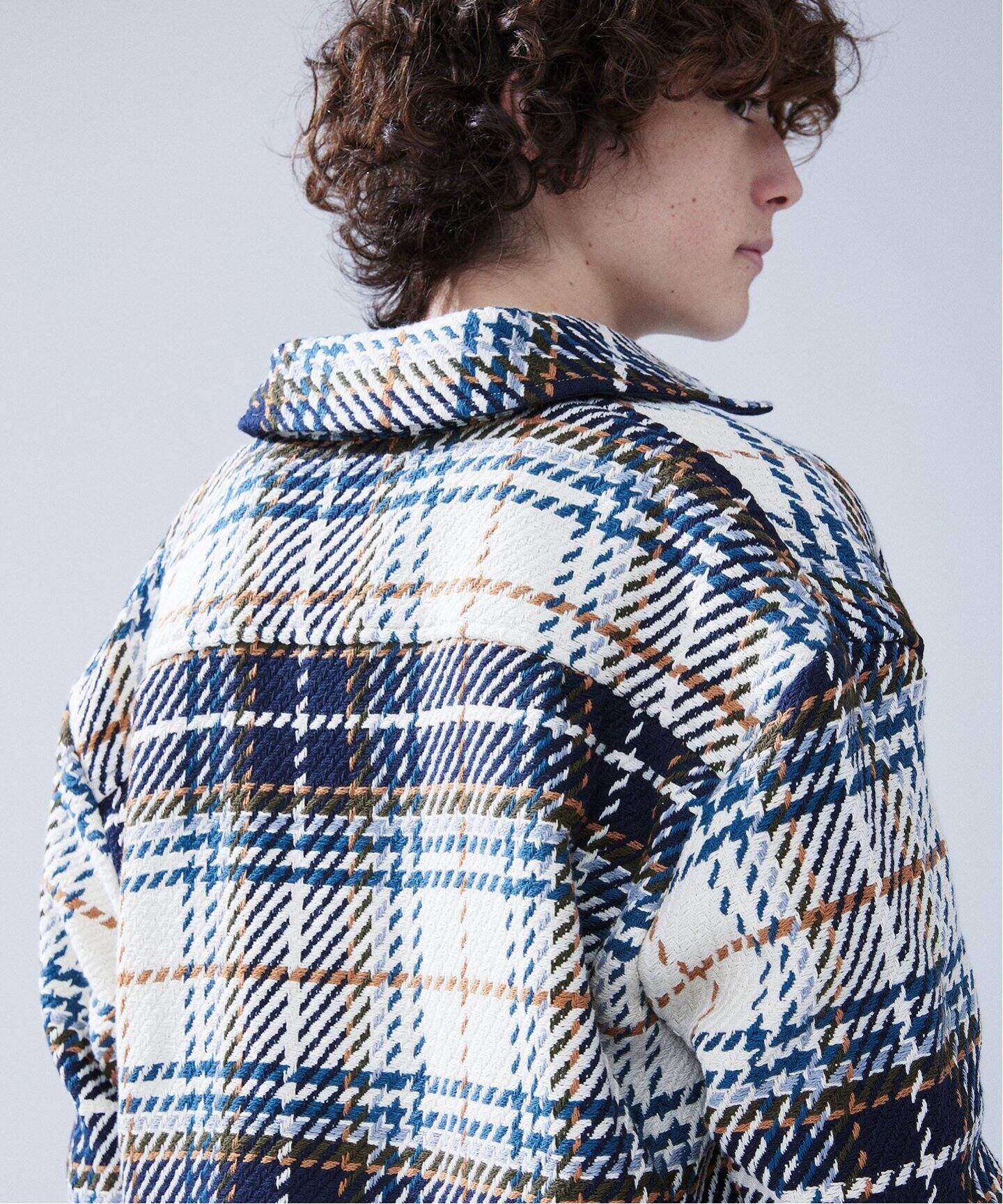 WAX くるしく london XL マルチカラーチェックネルシャツ 