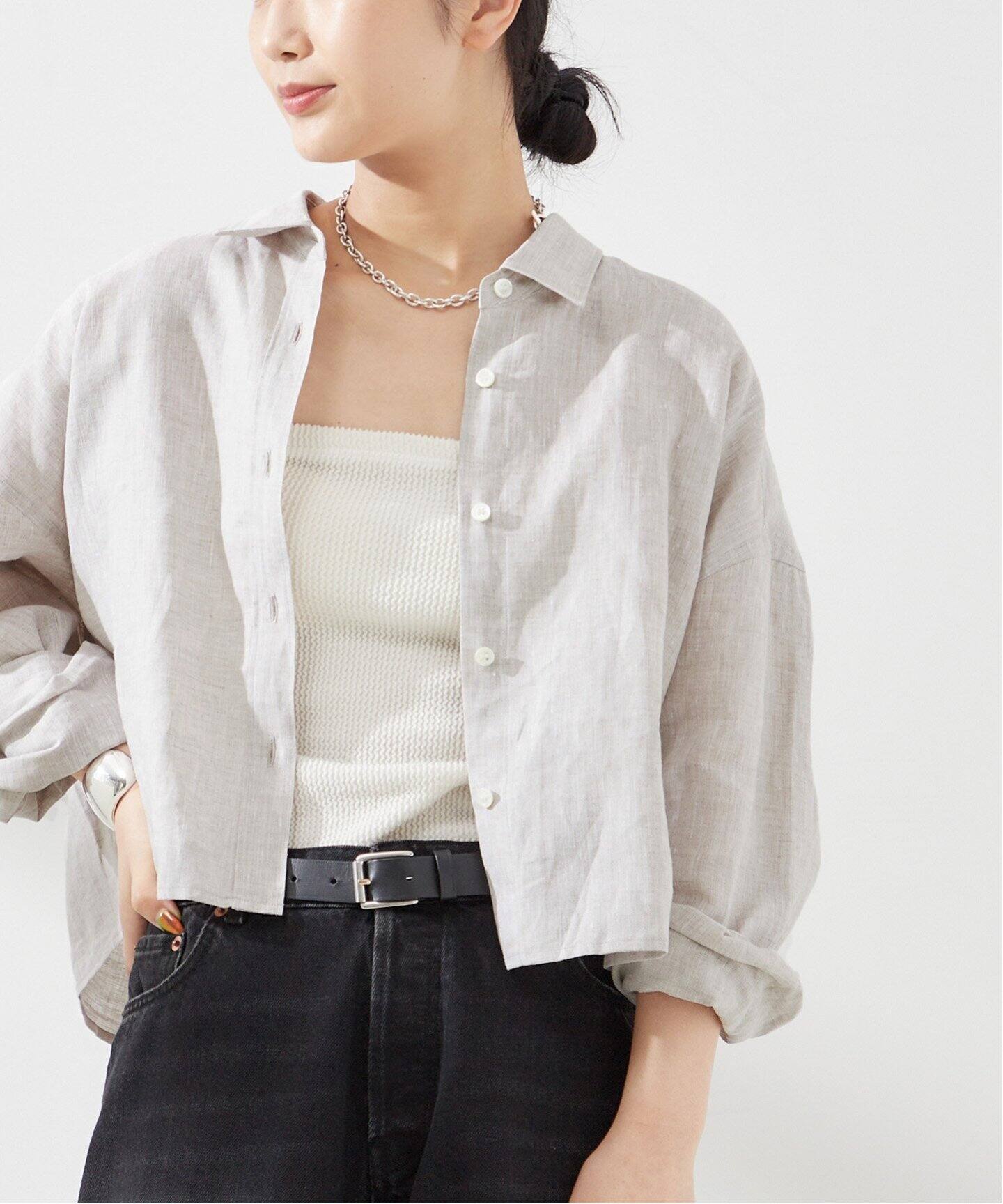 JOURNAL STANDARD L'ESSAGE フレンチリネンショートシャツ