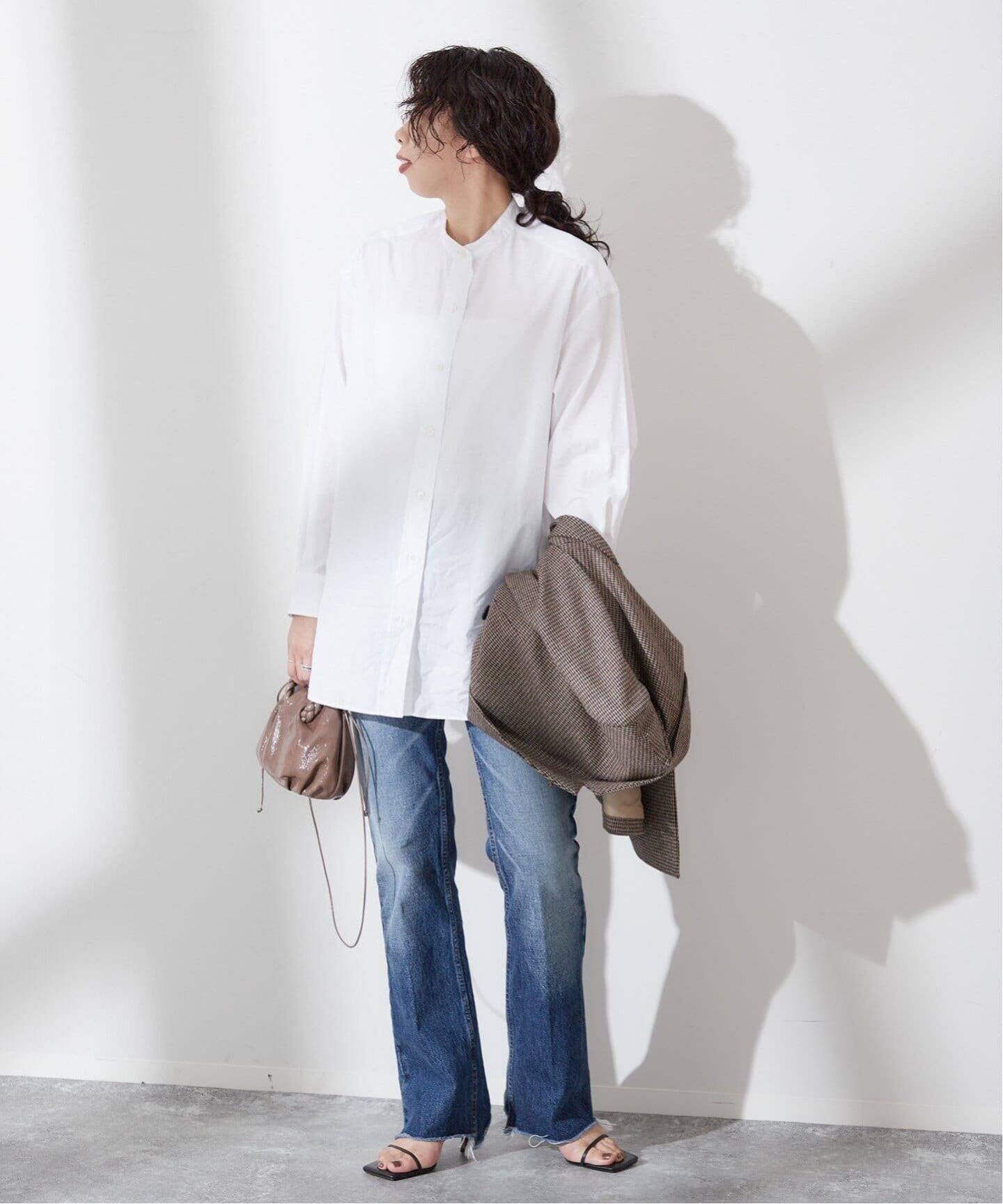 追加》THOMAS MASONスタンドカラーシャツ（シャツ／ブラウス  