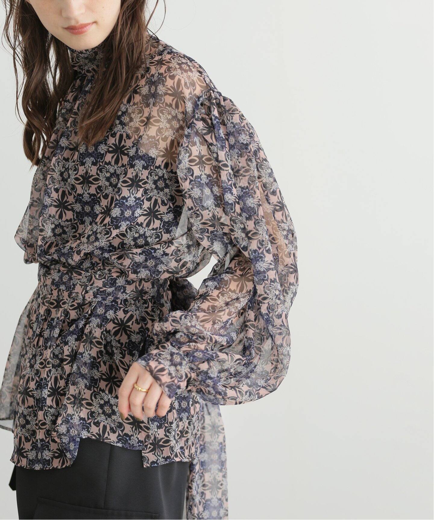 FUMIE TANAKA(フミエタナカ)】print ribon sh：ブラウス（シャツ  