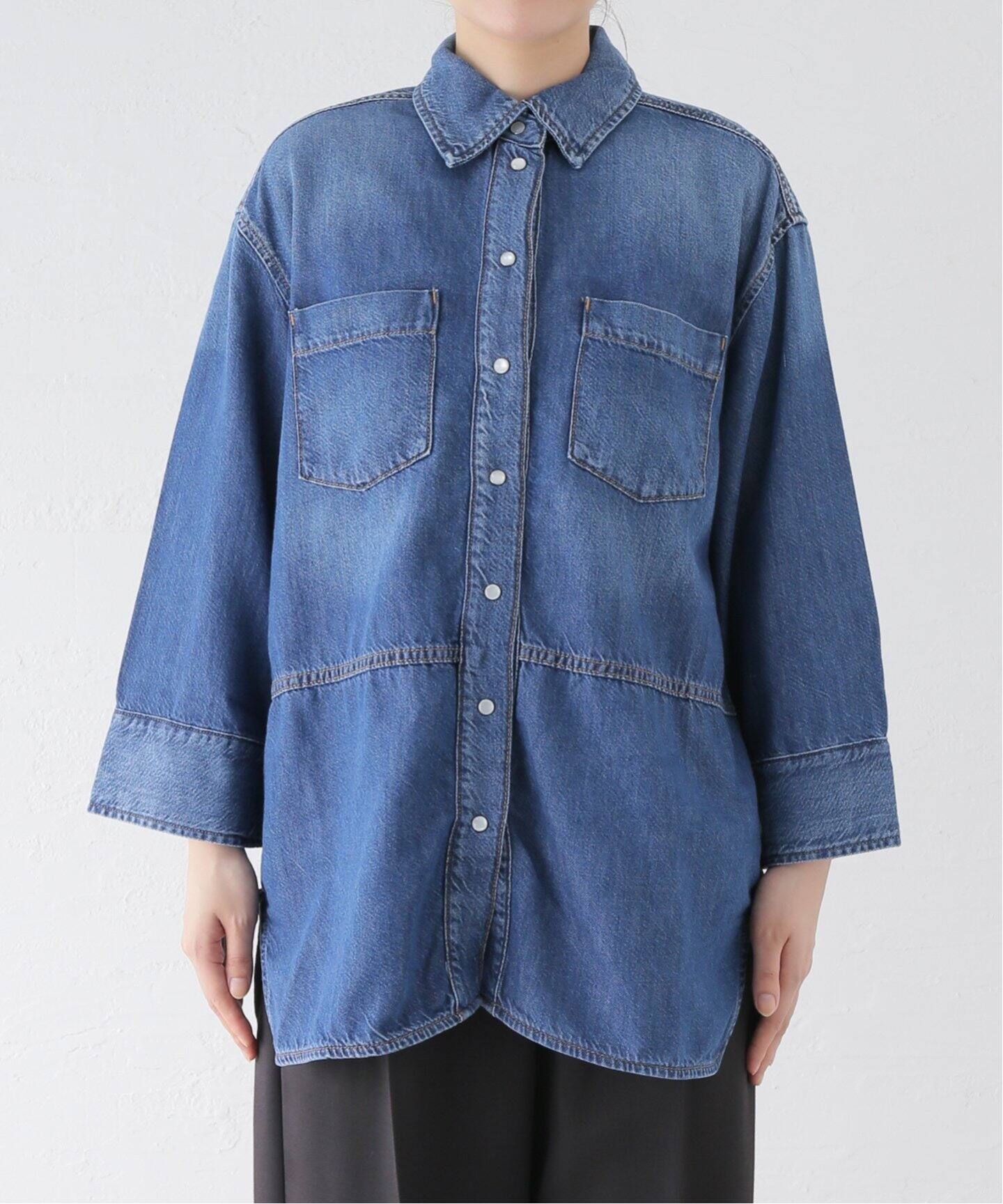 GANNI/ガニー】Light Denim Oversized ：デニムシャツ（シャツ 