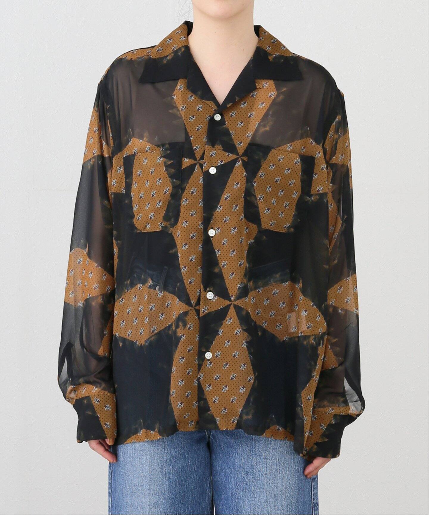 NOMA t.d. / ノーマティーディー】 Ciffon Open Collar Shirt N38-SH 
