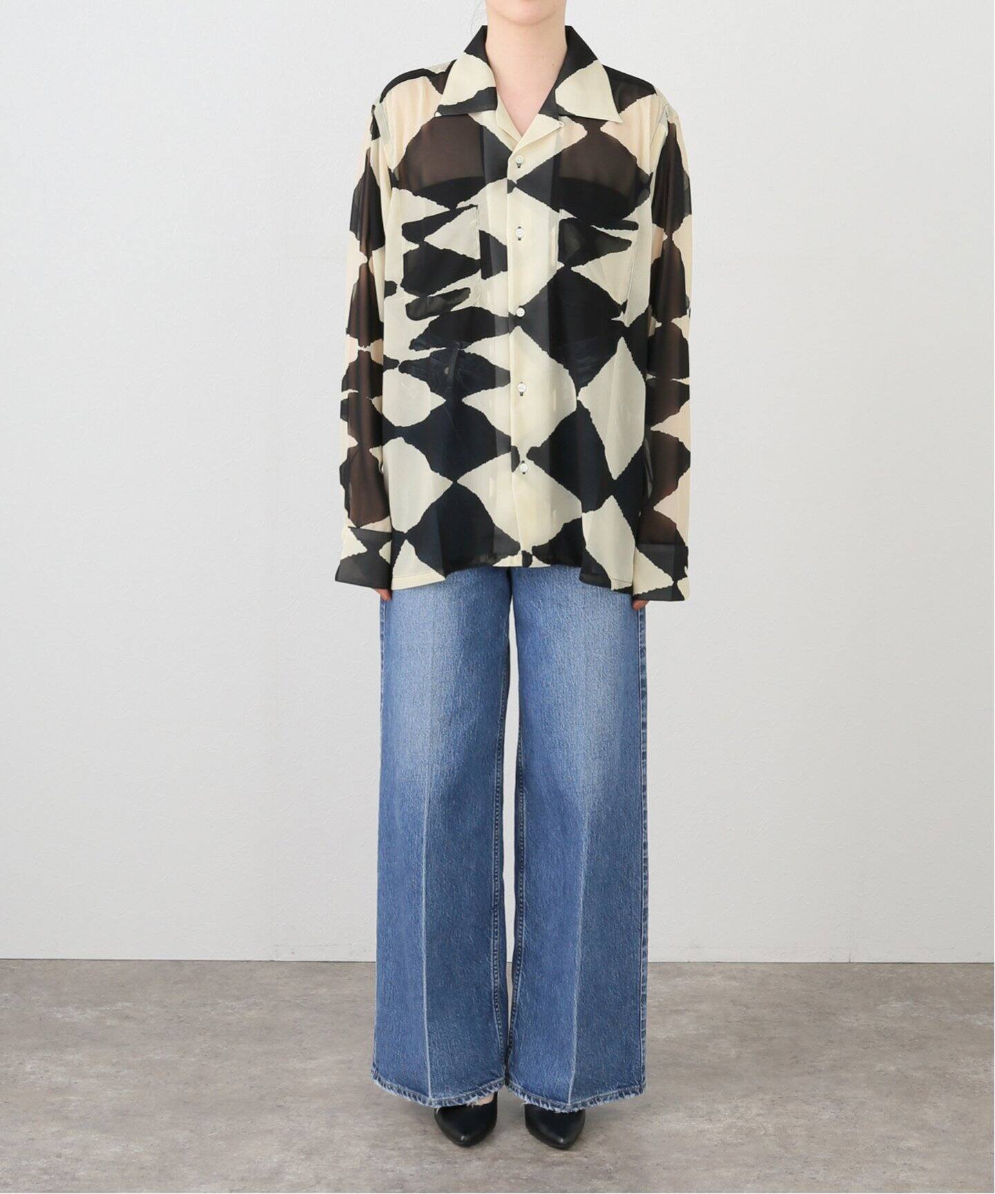 NOMA t.d. / ノーマティーディー】 Ciffon Open Collar Shirt N38-SH  