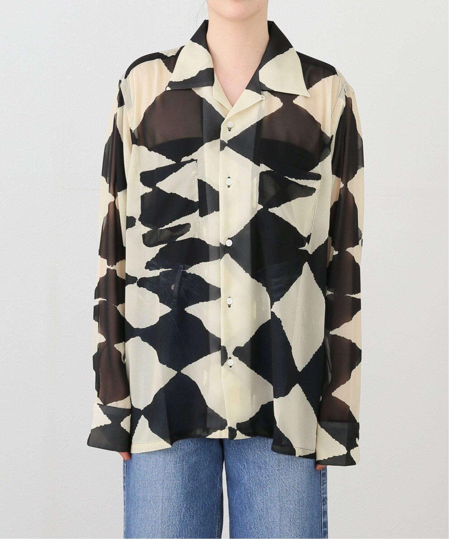 NOMA t.d. / ノーマティーディー】 Ciffon Open Collar Shirt N38-SH  