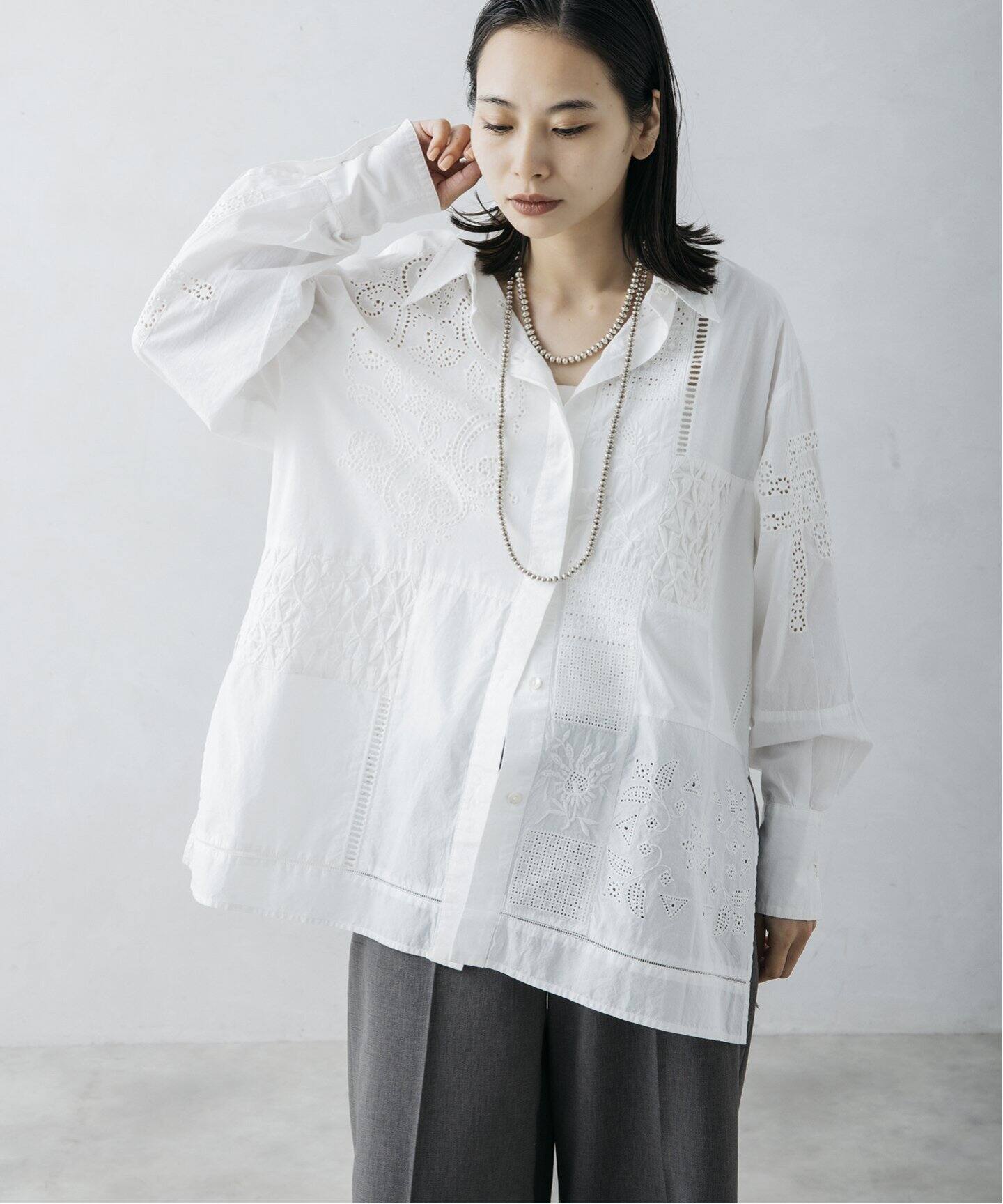 nude vintage×JOURNAL STANDARD】レースパッチワークシャツ（シャツ 