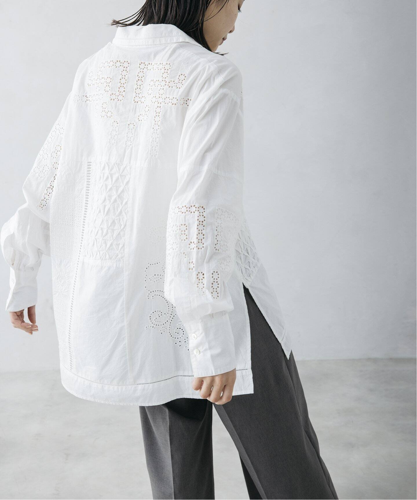 nude vintage×JOURNAL STANDARD】レースパッチワークシャツ（シャツ 