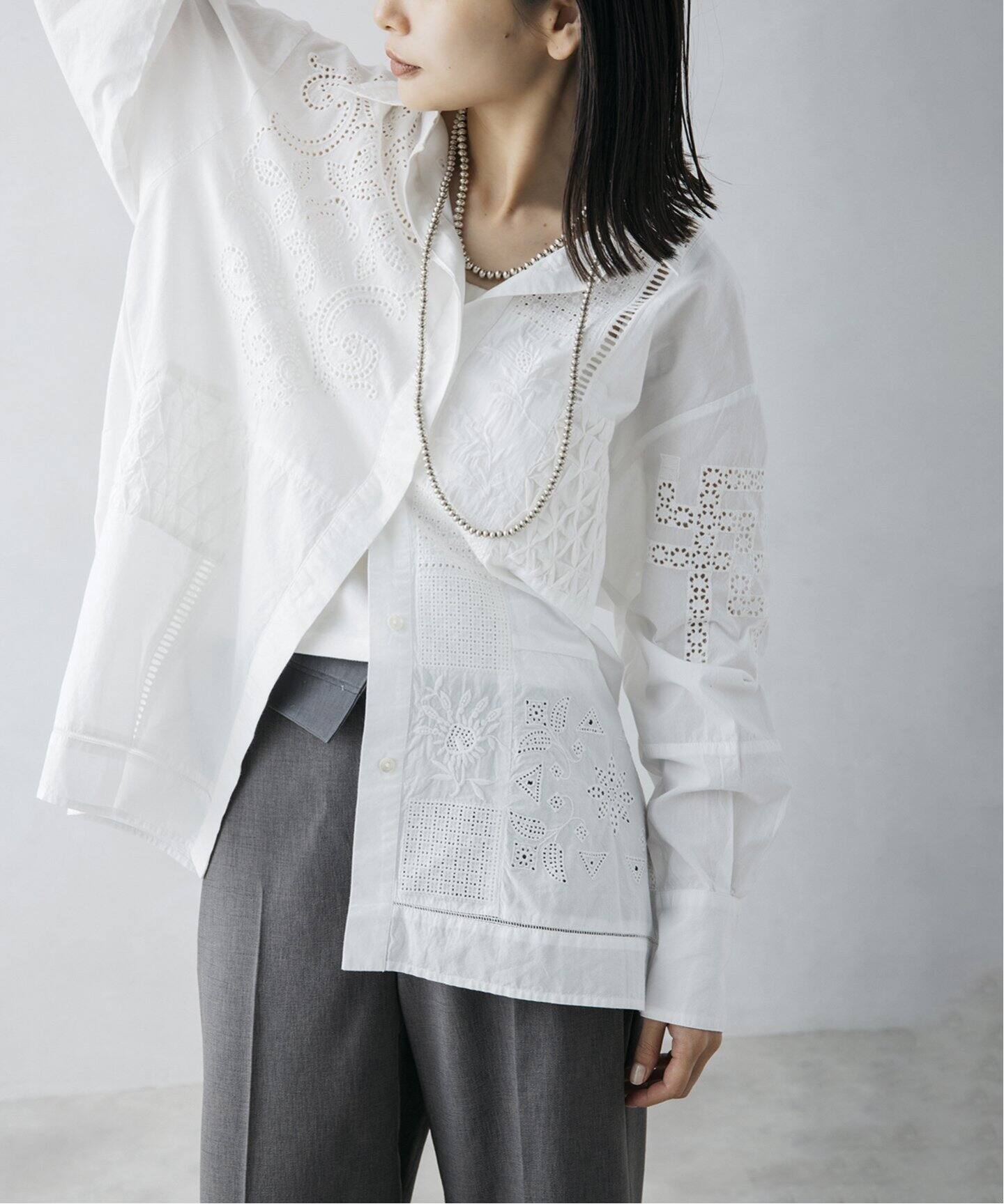 nude vintage×JOURNAL STANDARD】レースパッチワークシャツ（シャツ 