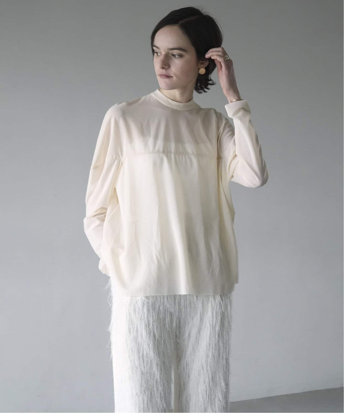 CLANE クラネ SHEER MESH CURVE SLEEVE TOPS クラネ CLANE SHEER MESH CURVE SLEEVE TOPS （BLACK