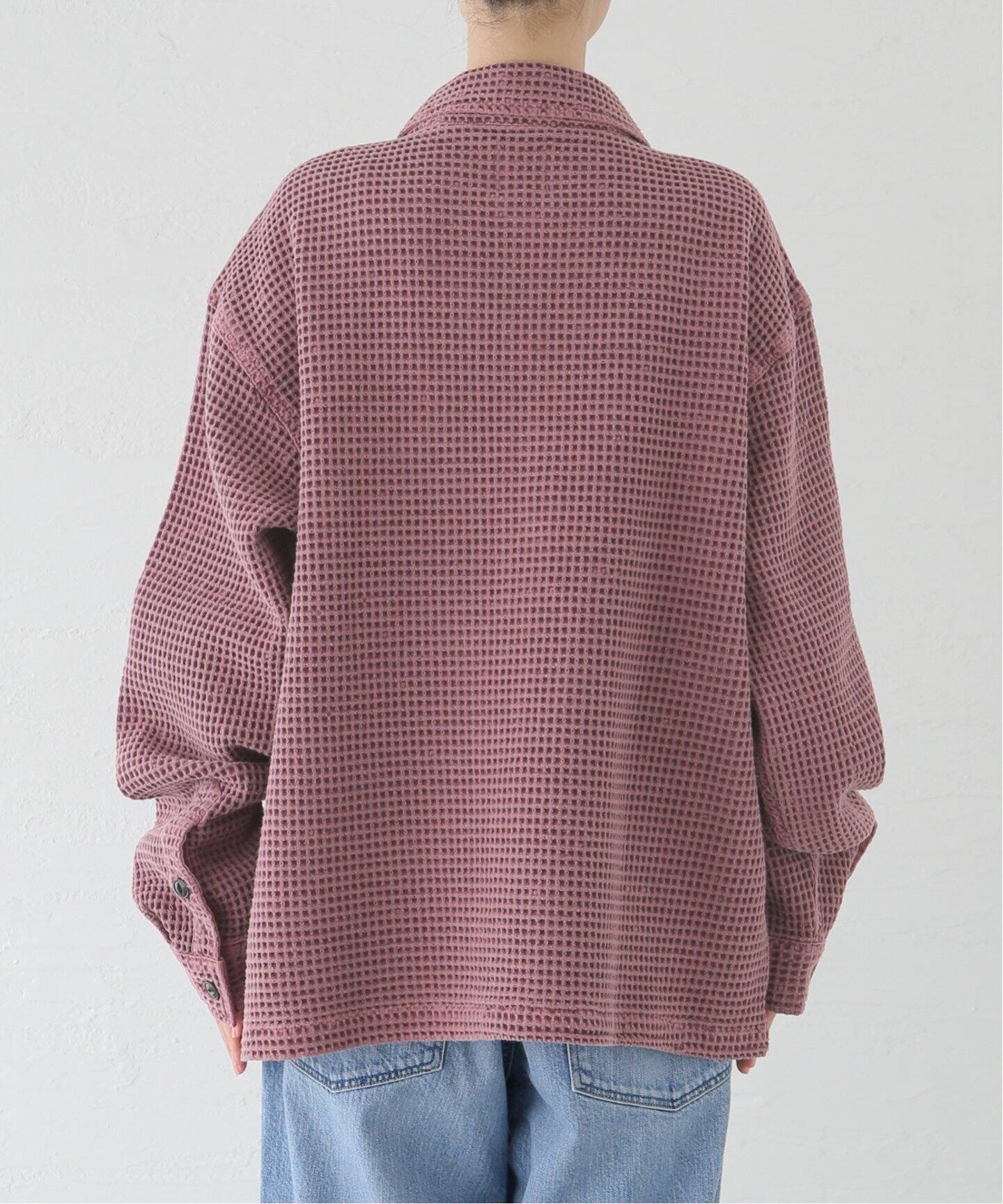 BRAIN DEAD/ブレインデッド】WAFFLE BUTTON FRONT SHIRT：シャツ 