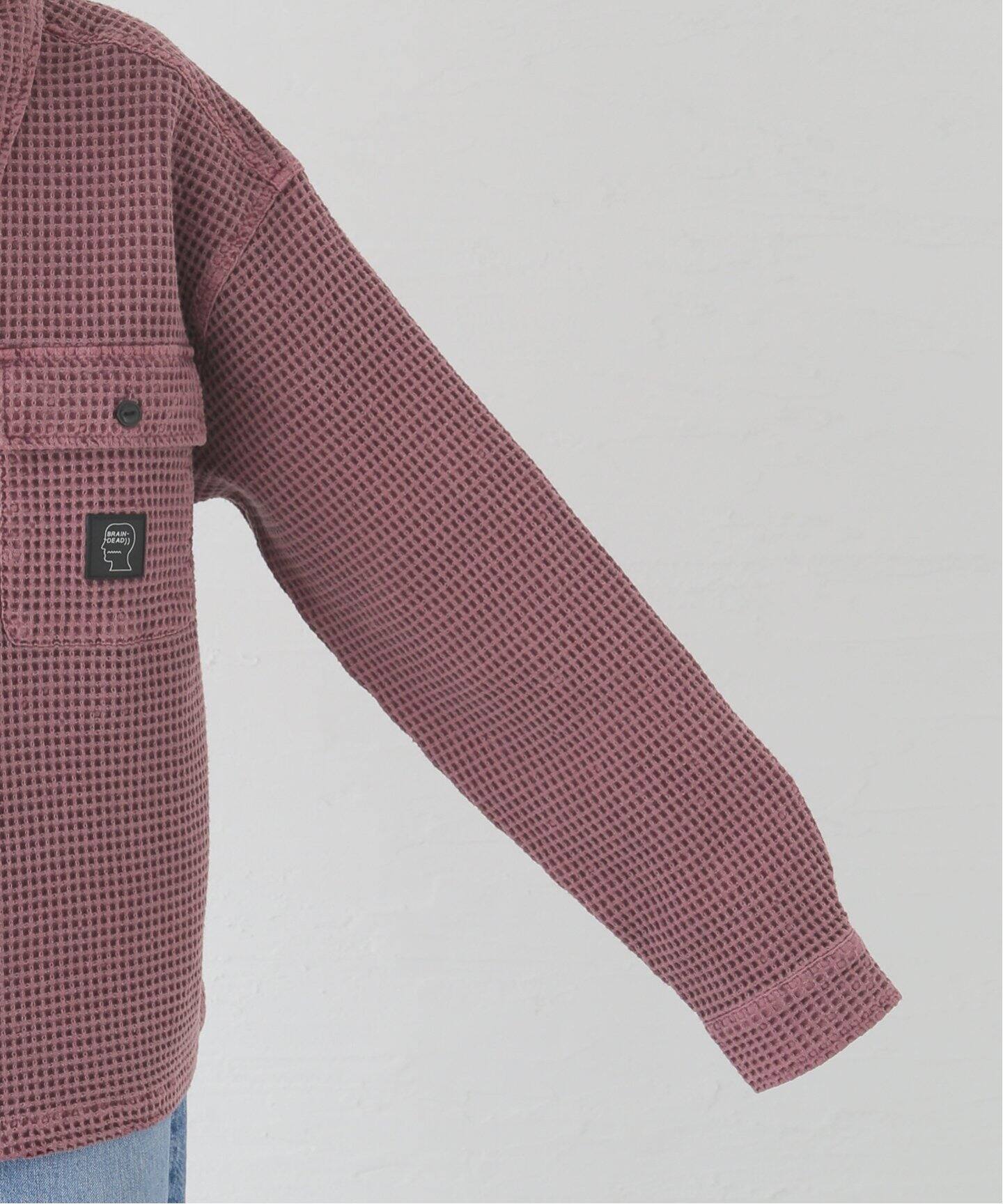 BRAIN DEAD/ブレインデッド】WAFFLE BUTTON FRONT SHIRT：シャツ 