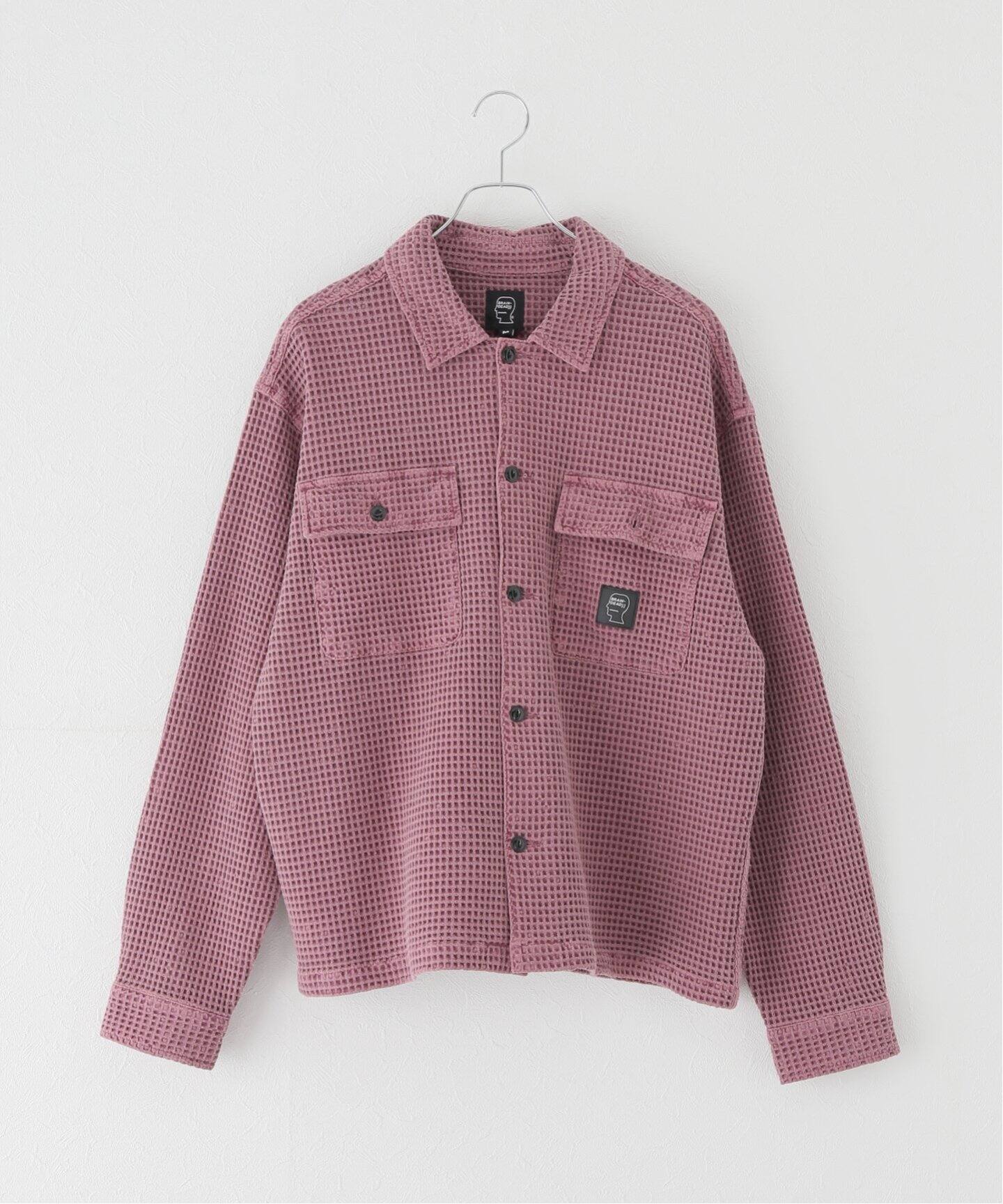 BRAIN DEAD/ブレインデッド】WAFFLE BUTTON FRONT SHIRT：シャツ 