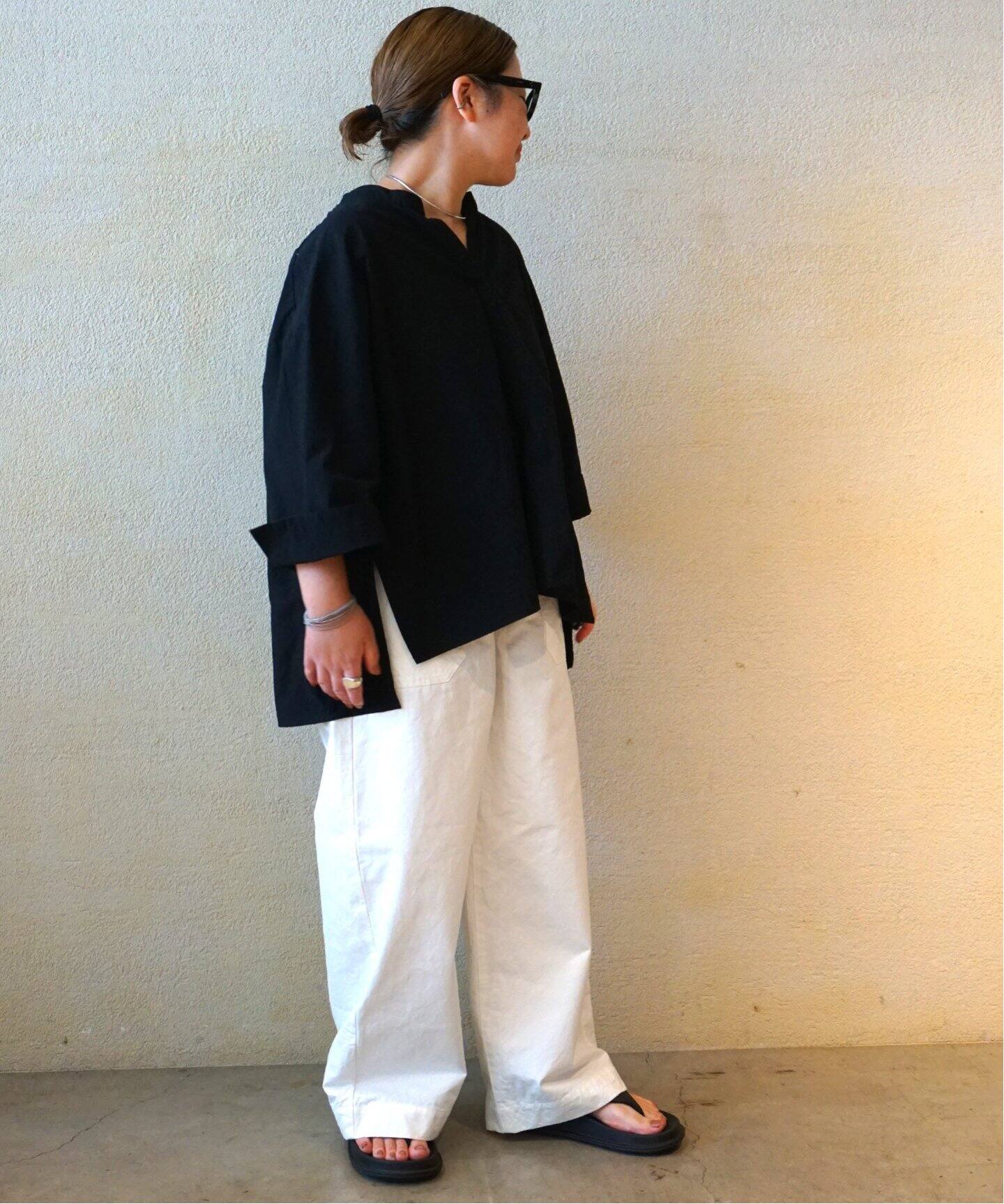 ダンプワッシャー キーネックブラウス（シャツ／ブラウス）｜journal 