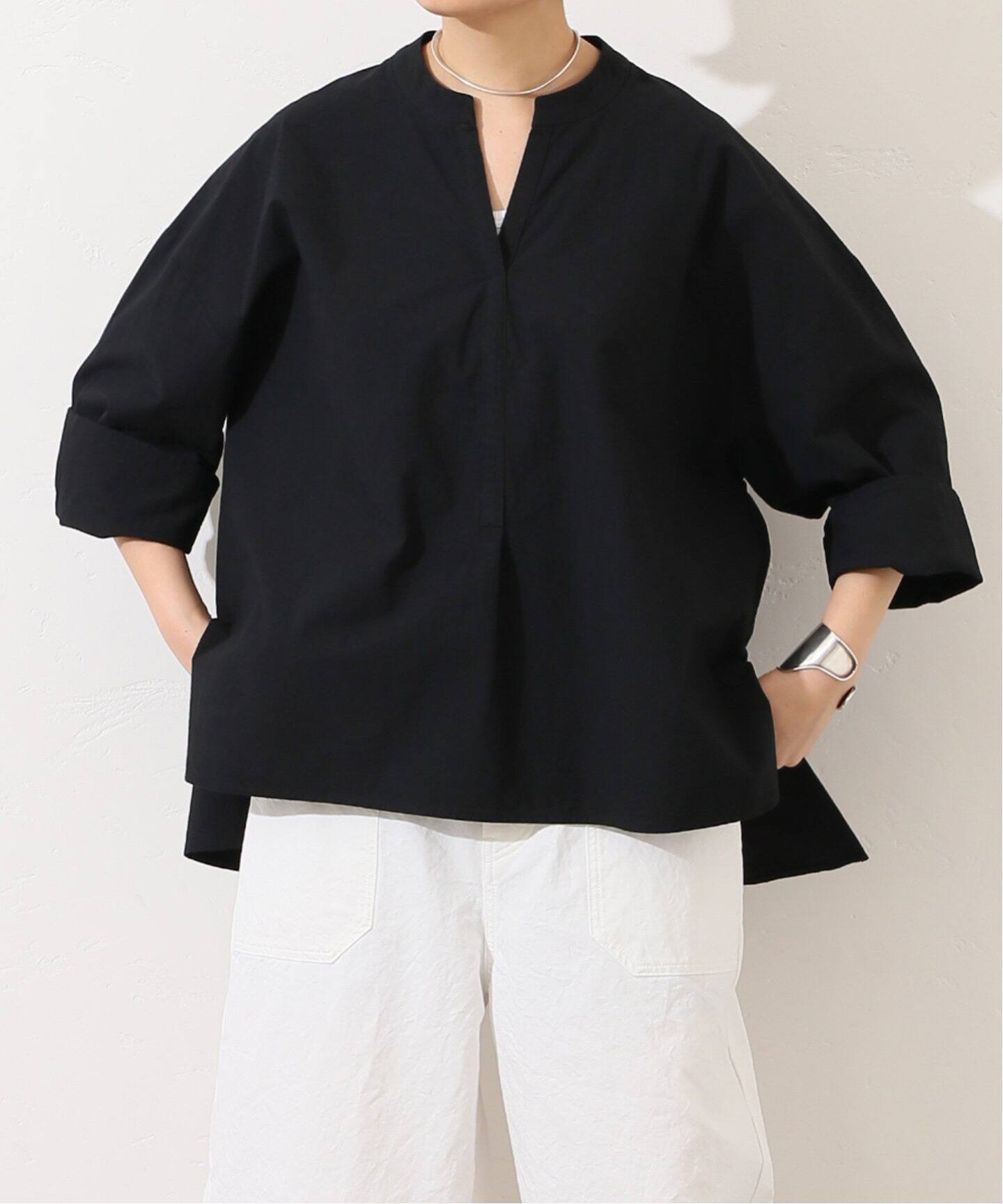 ダンプワッシャー キーネックブラウス（シャツ／ブラウス）｜journal 