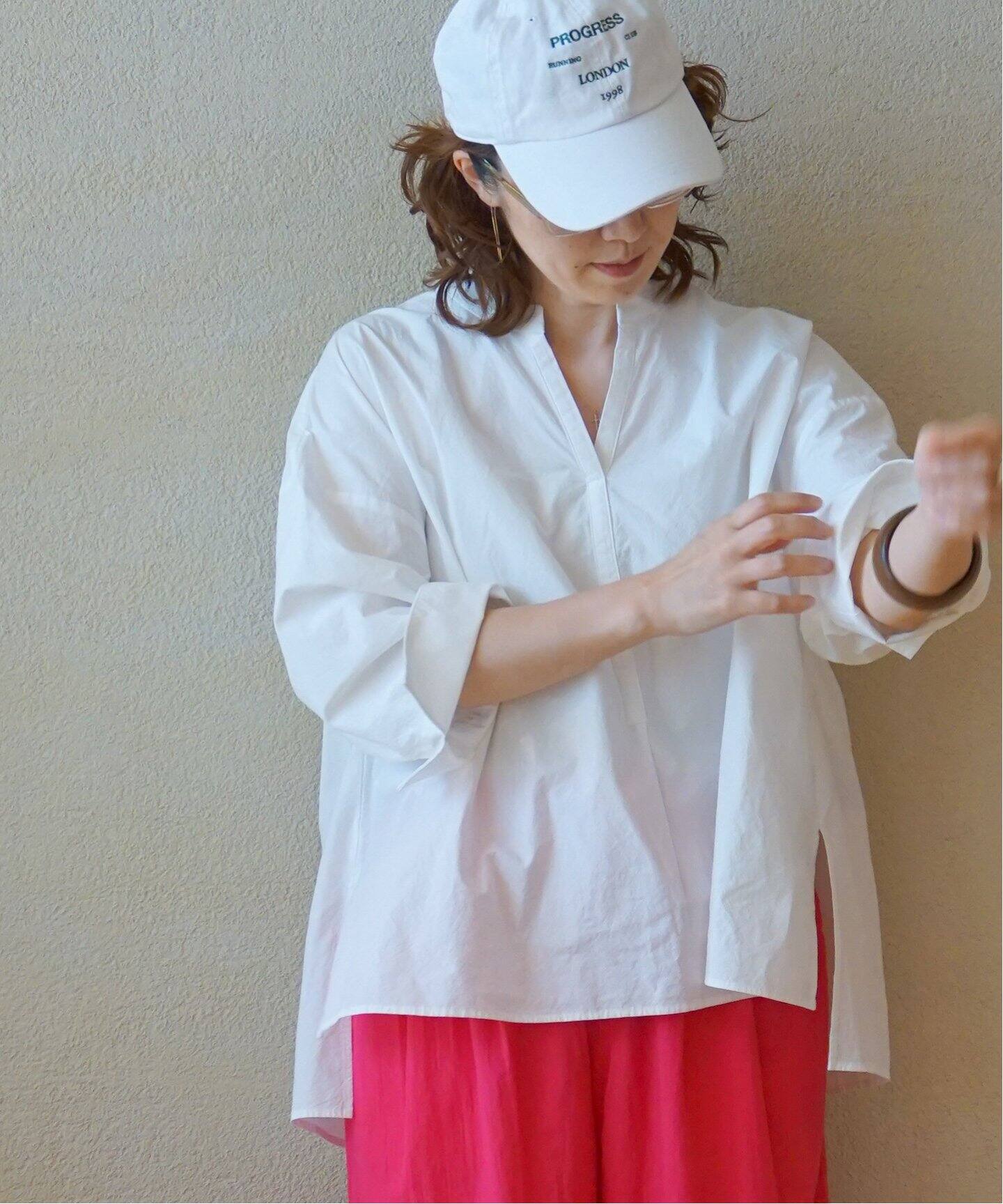 ダンプワッシャー キーネックブラウス（シャツ／ブラウス）｜journal 