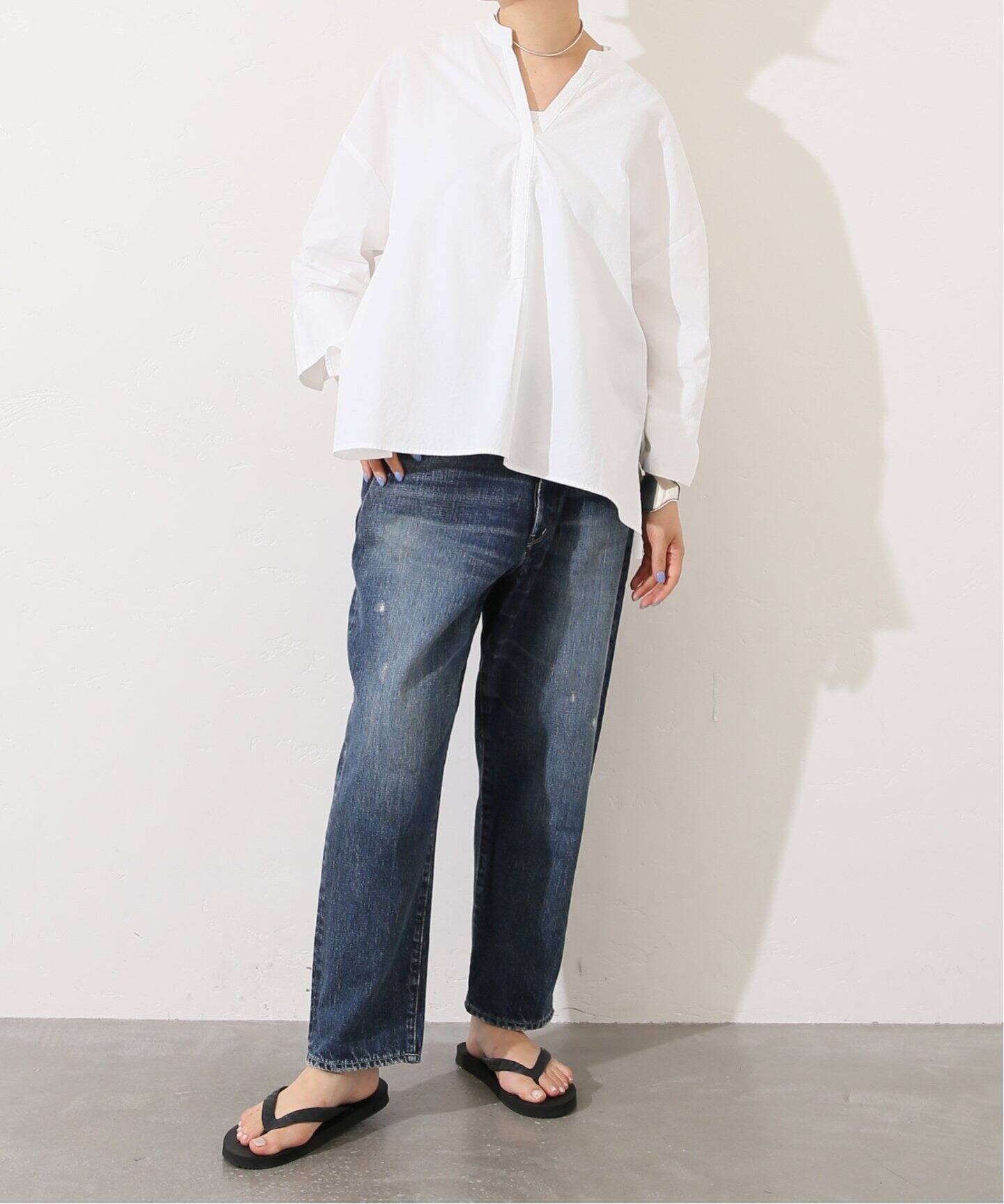 ダンプワッシャー キーネックブラウス（シャツ／ブラウス）｜journal 