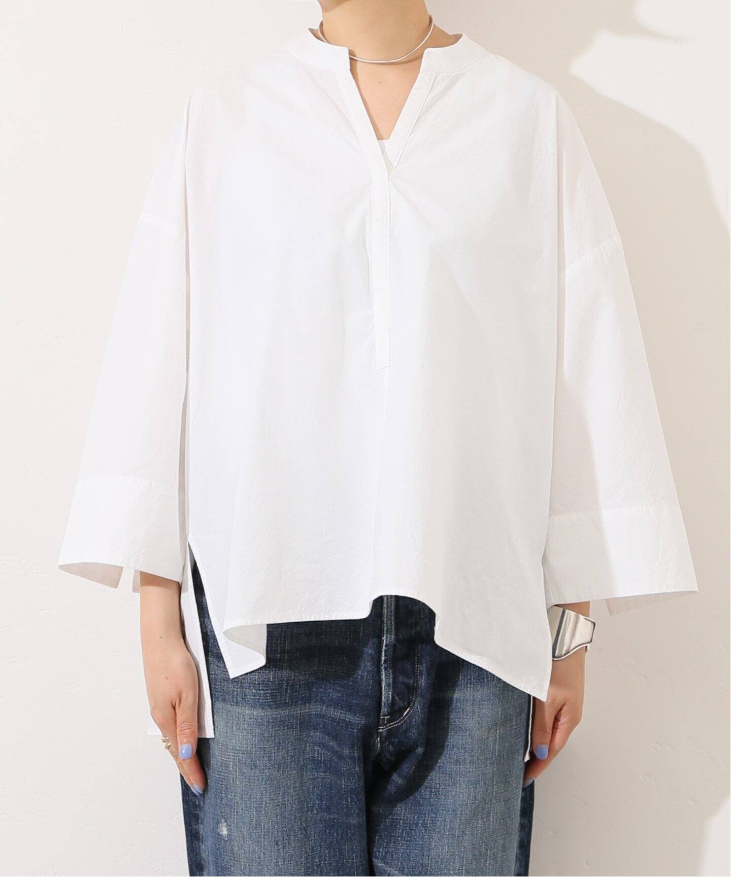 ダンプワッシャー キーネックブラウス（シャツ／ブラウス）｜journal 